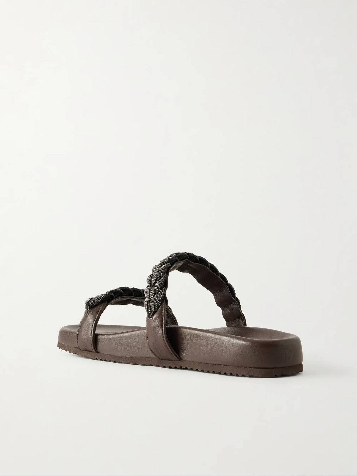 Bead-embellished Leather Sandals