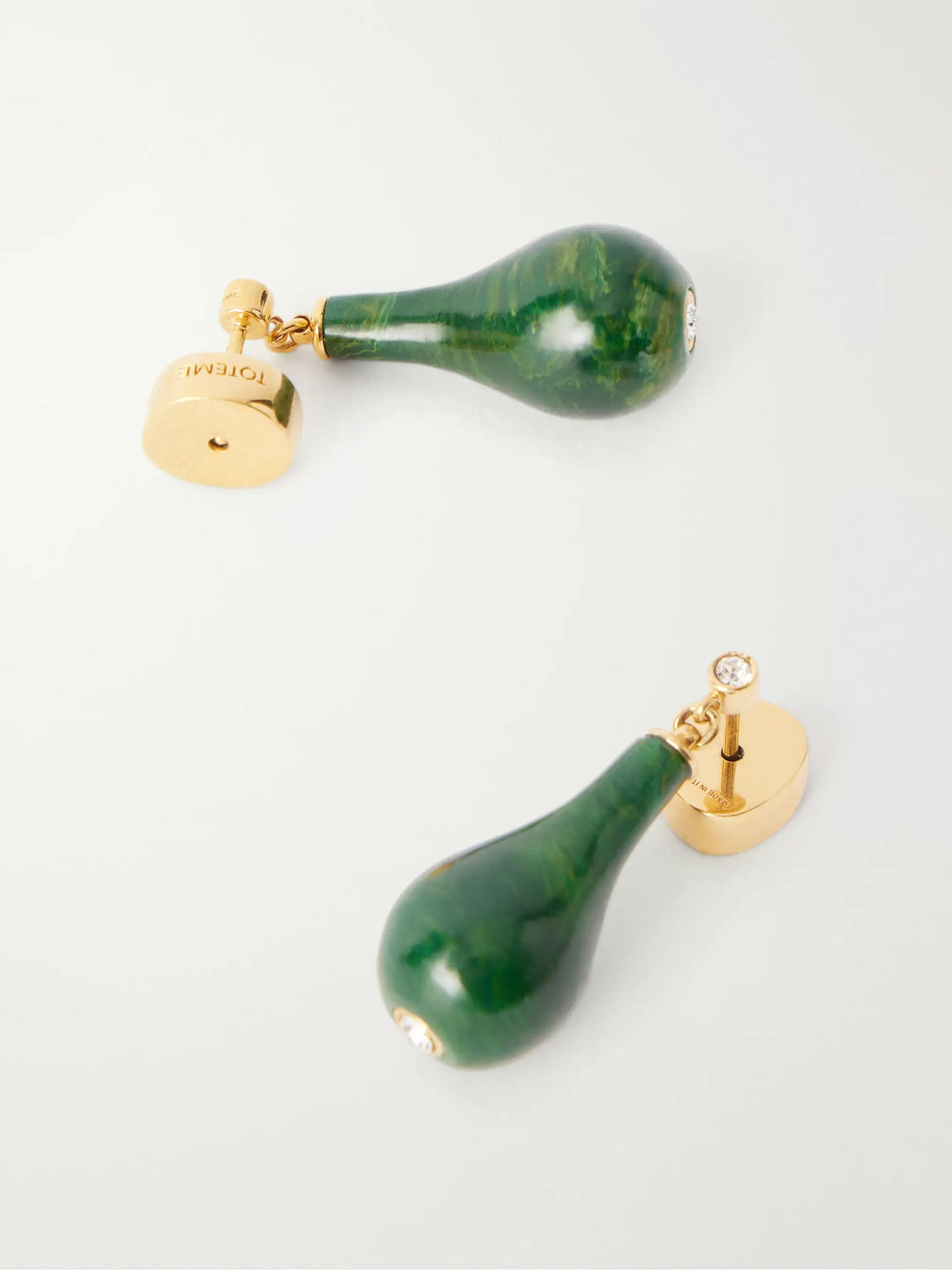 Drop Gold-plated Jade Earrings