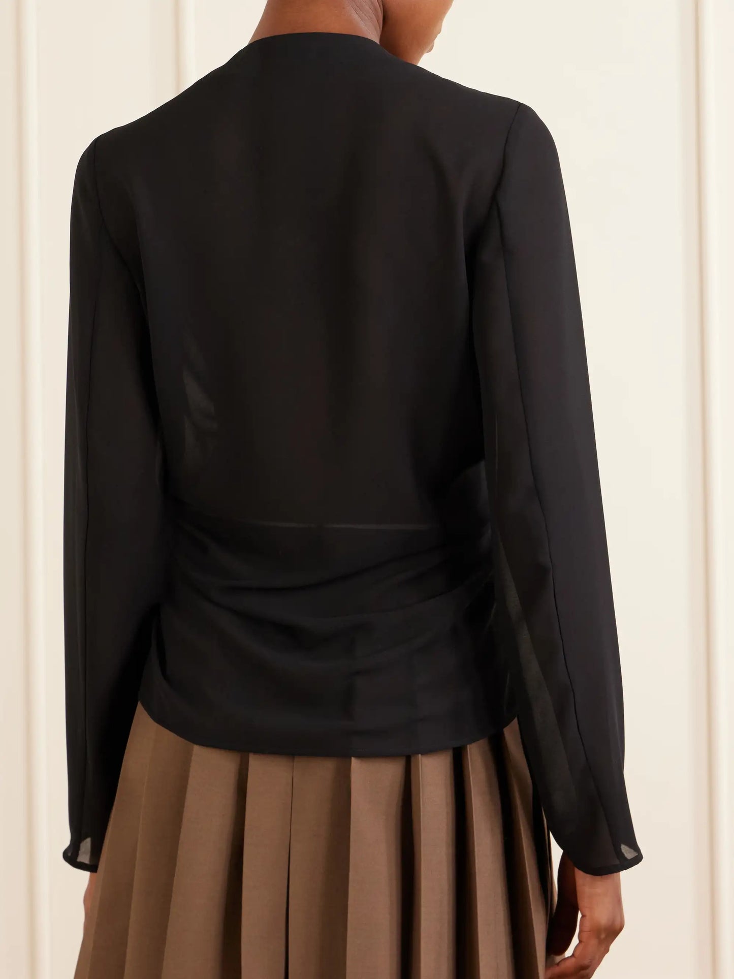 Jersey Zip-up Blouse