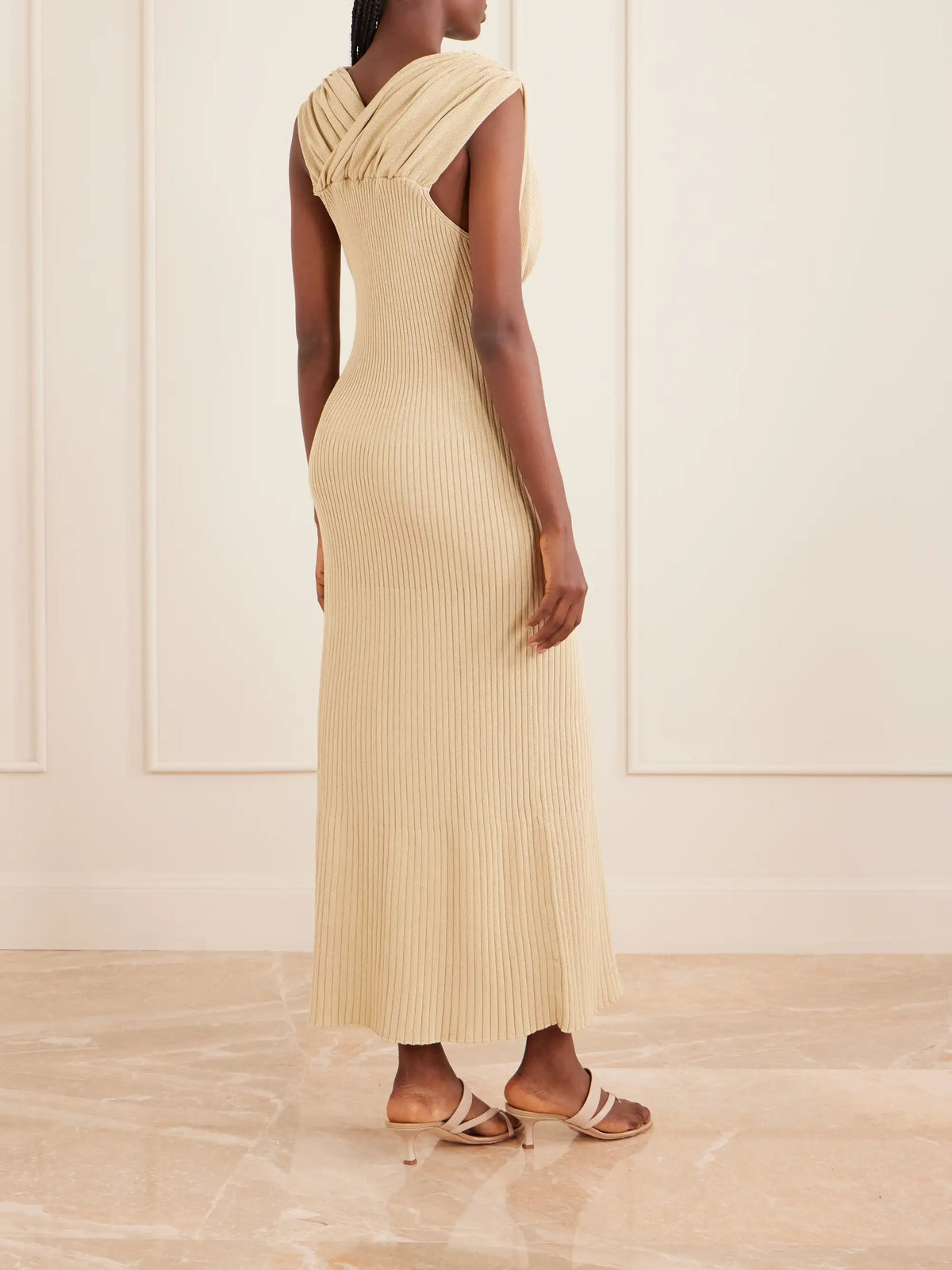 KALLMEYER Ribbed-knit Cotton-blend Midi Dress