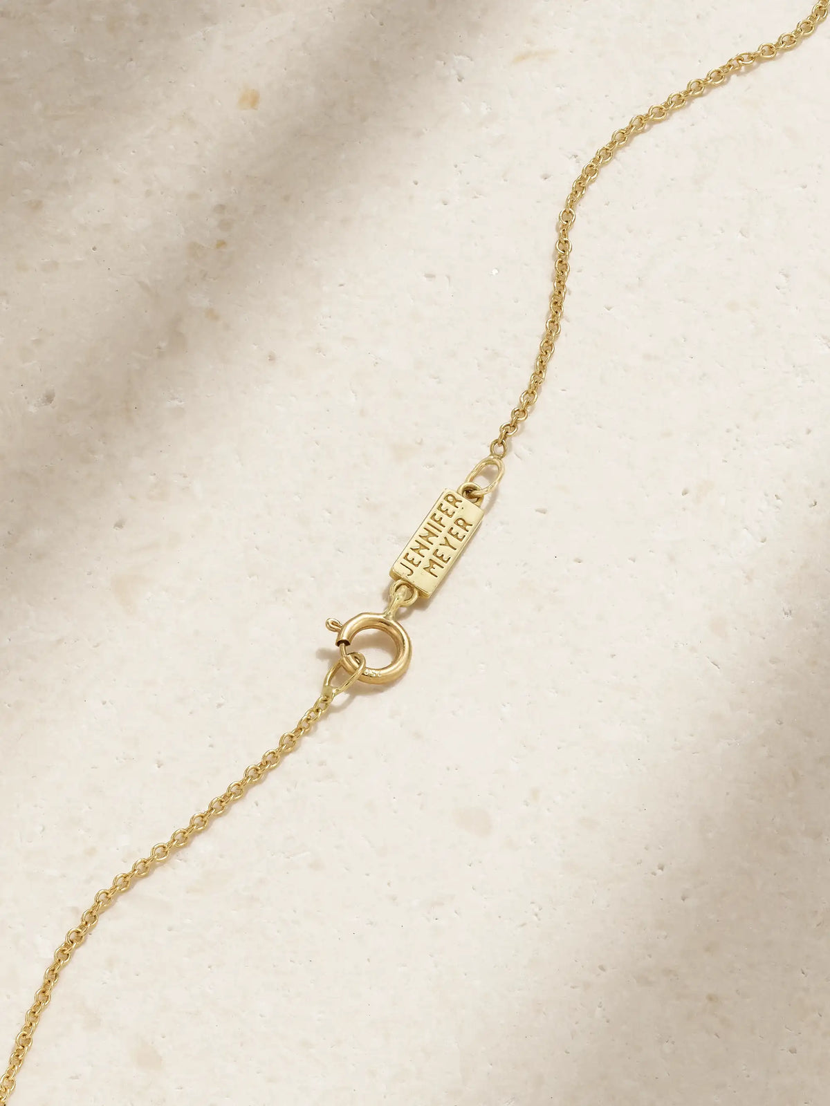 Mini Hammered Disc 18-karat Gold Necklace