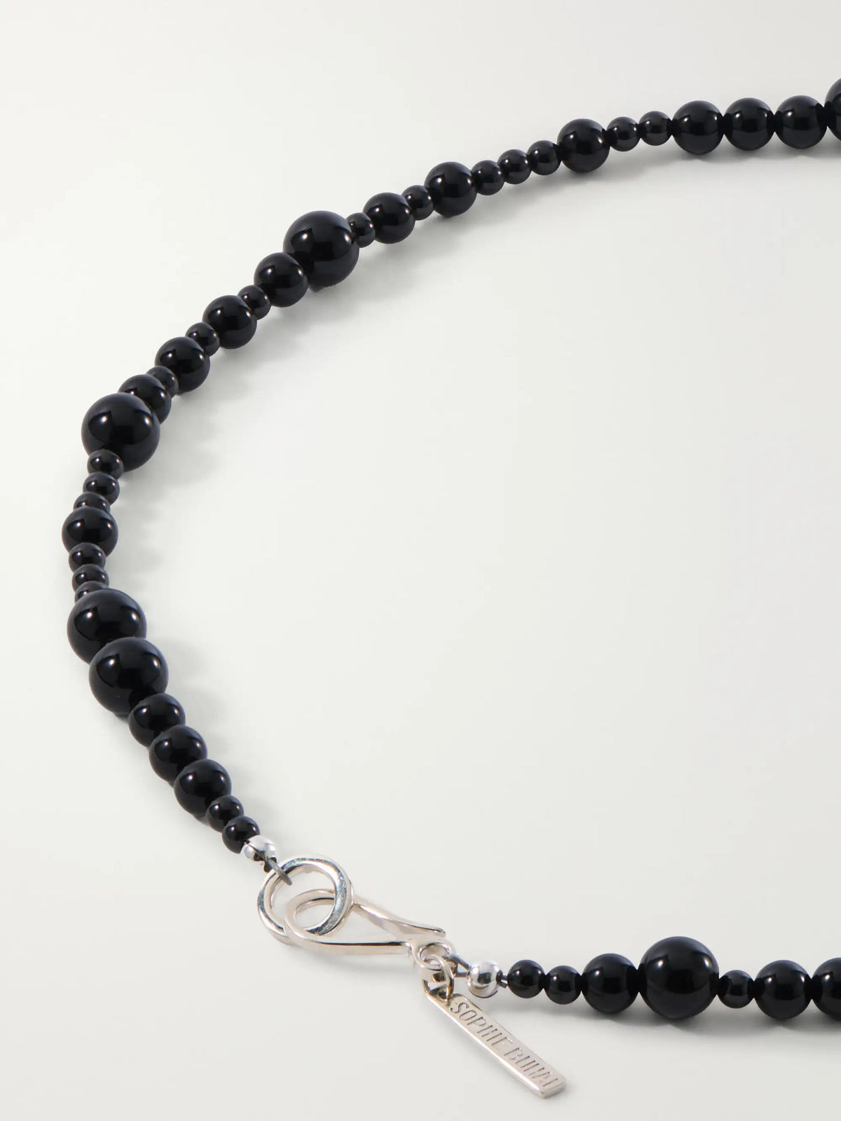 Constellation Sterling Silver And Onyx Beaded Necklace