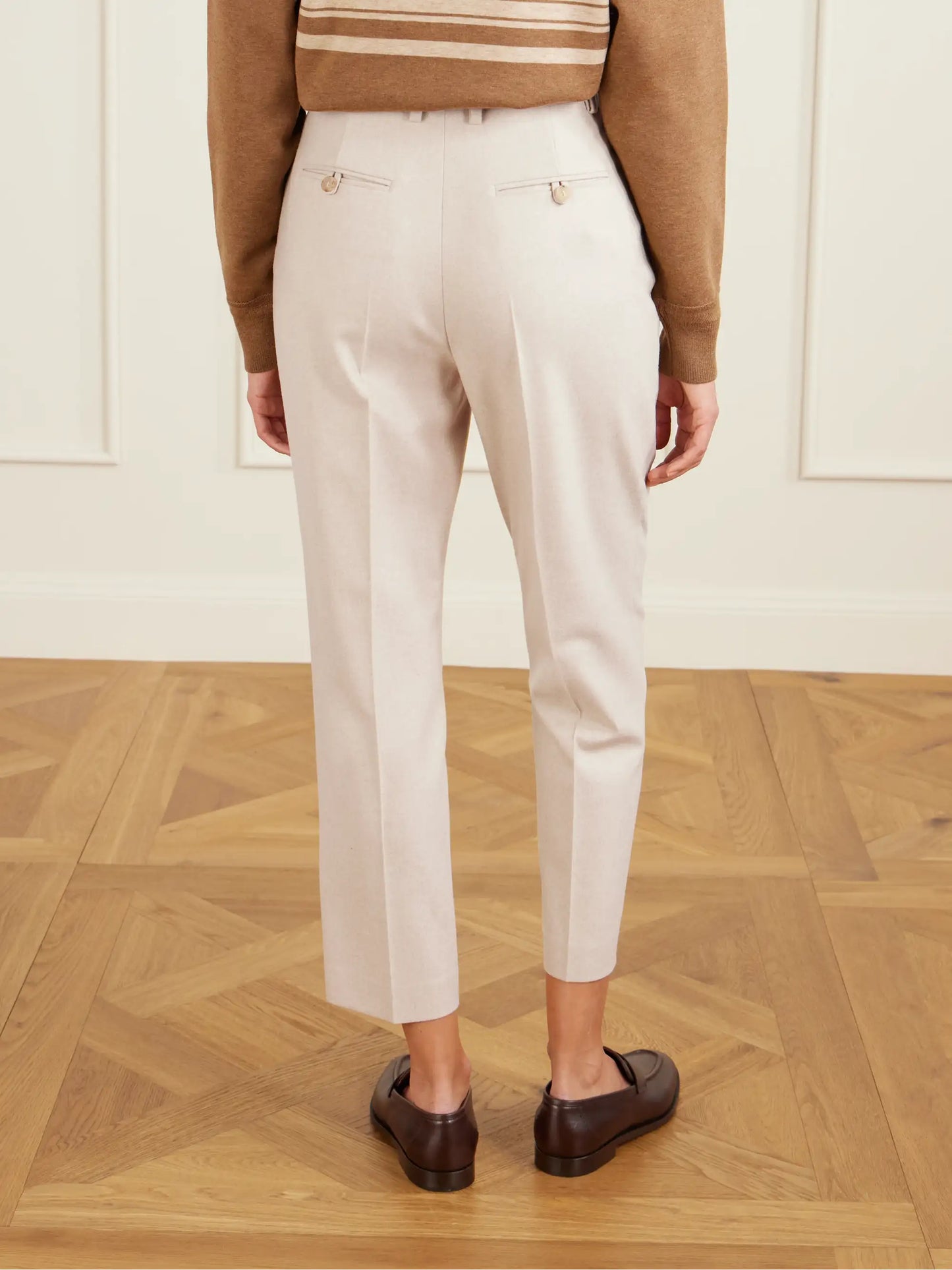 Dermot Cropped Wool And Cashmere-blend Flannel Straight-leg Pants