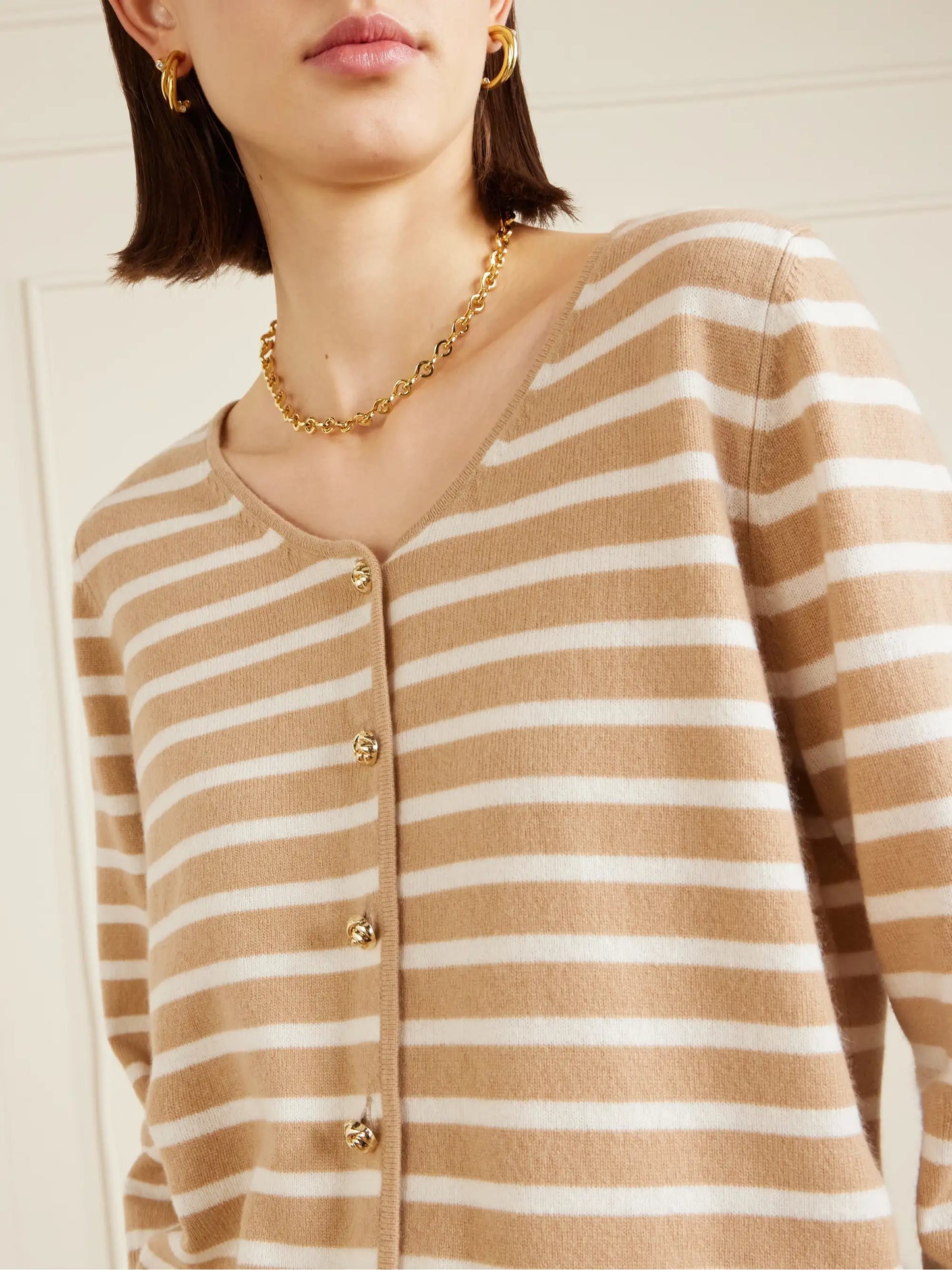 Striped Cashmere Cardigan