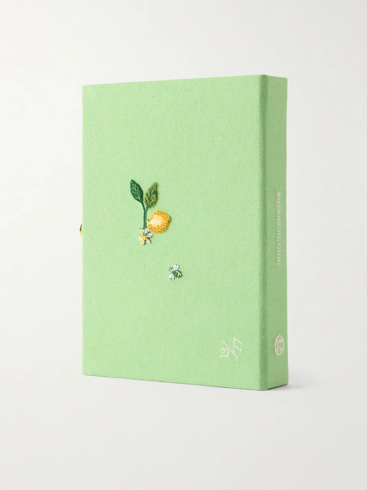 Botanical Chic Appliquéd Embroidered Canvas Clutch