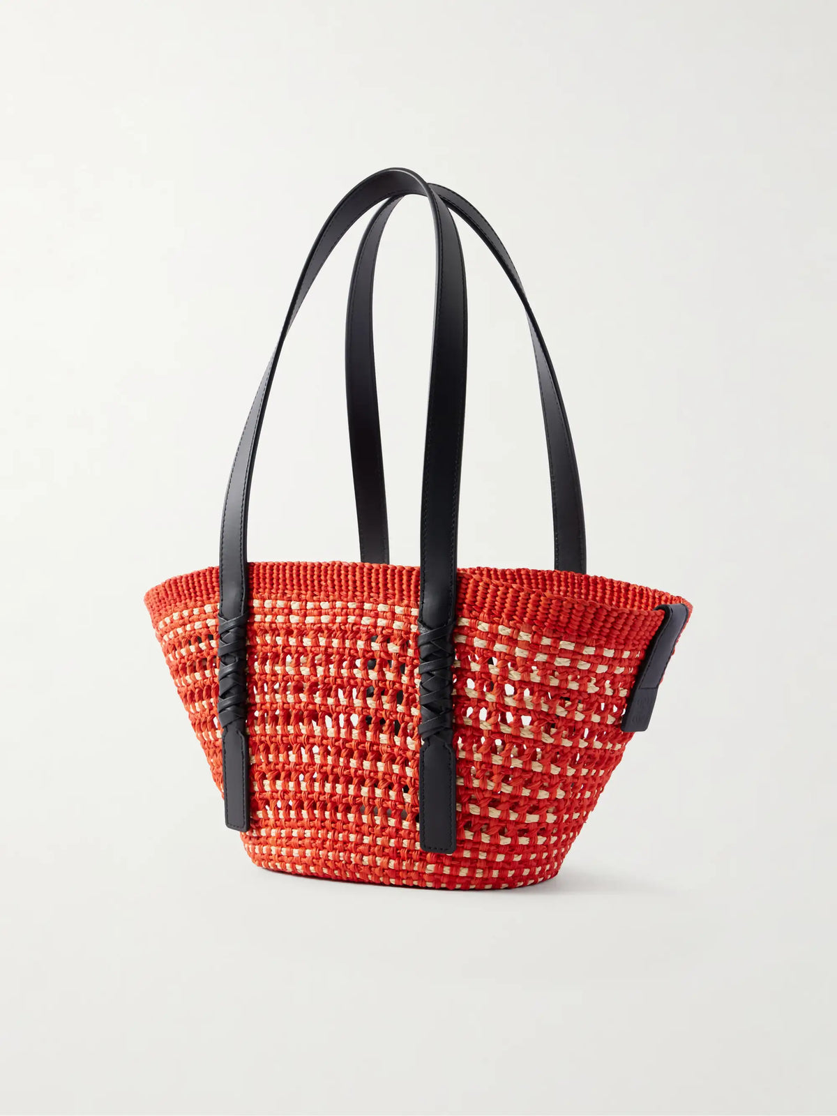 + Paula's Ibiza Braid Basket Small Leather-trimmed Raffia Shoulder Bag