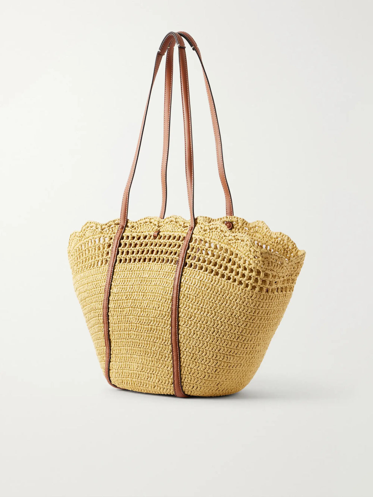 Ulla Johnson Marina Leather-trimmed Raffia Tote