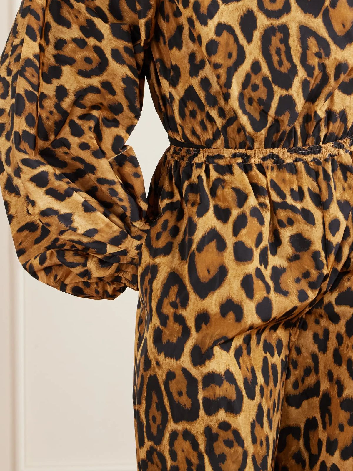 Leopard-print Shell Balloon Pants