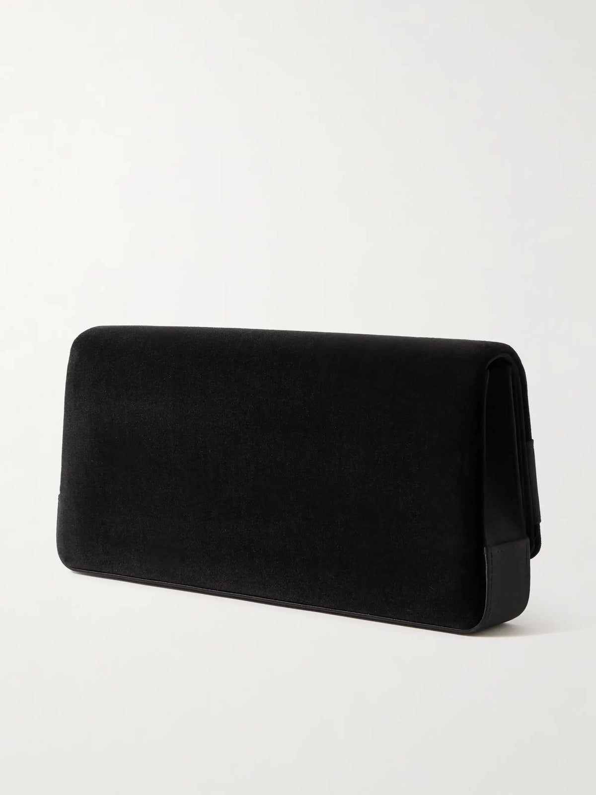 Maygot Buckle-embellished Satin-trimmed Velvet Clutch
