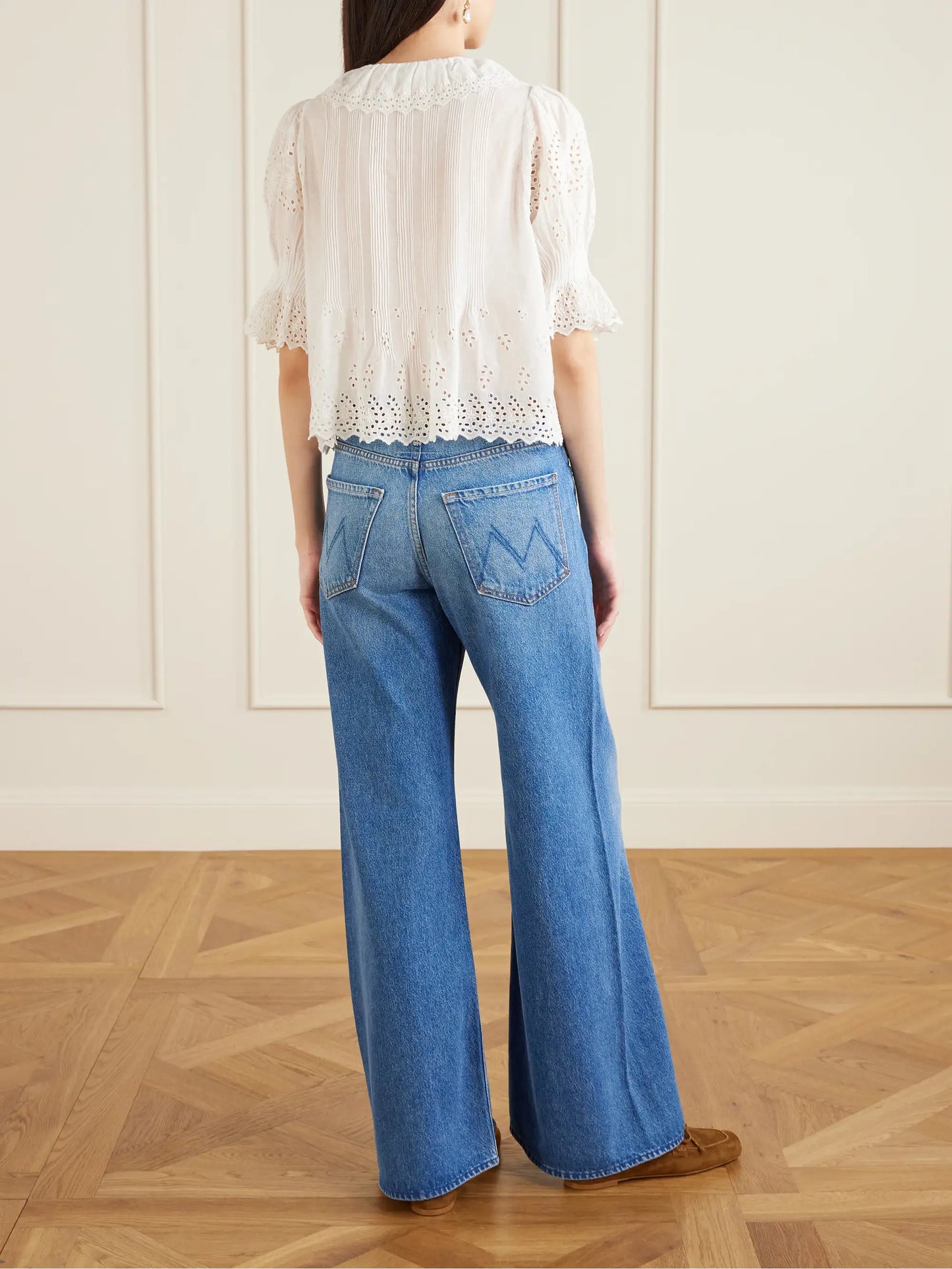Henri Ruffled Pintucked Broderie Anglaise Cotton Top
