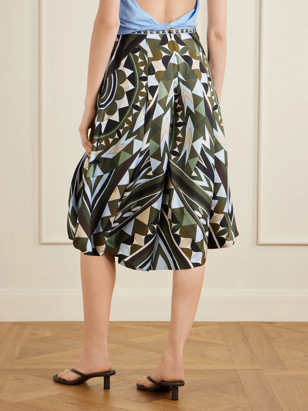 PUCCI Printed Silk-twill Wide-leg Pants