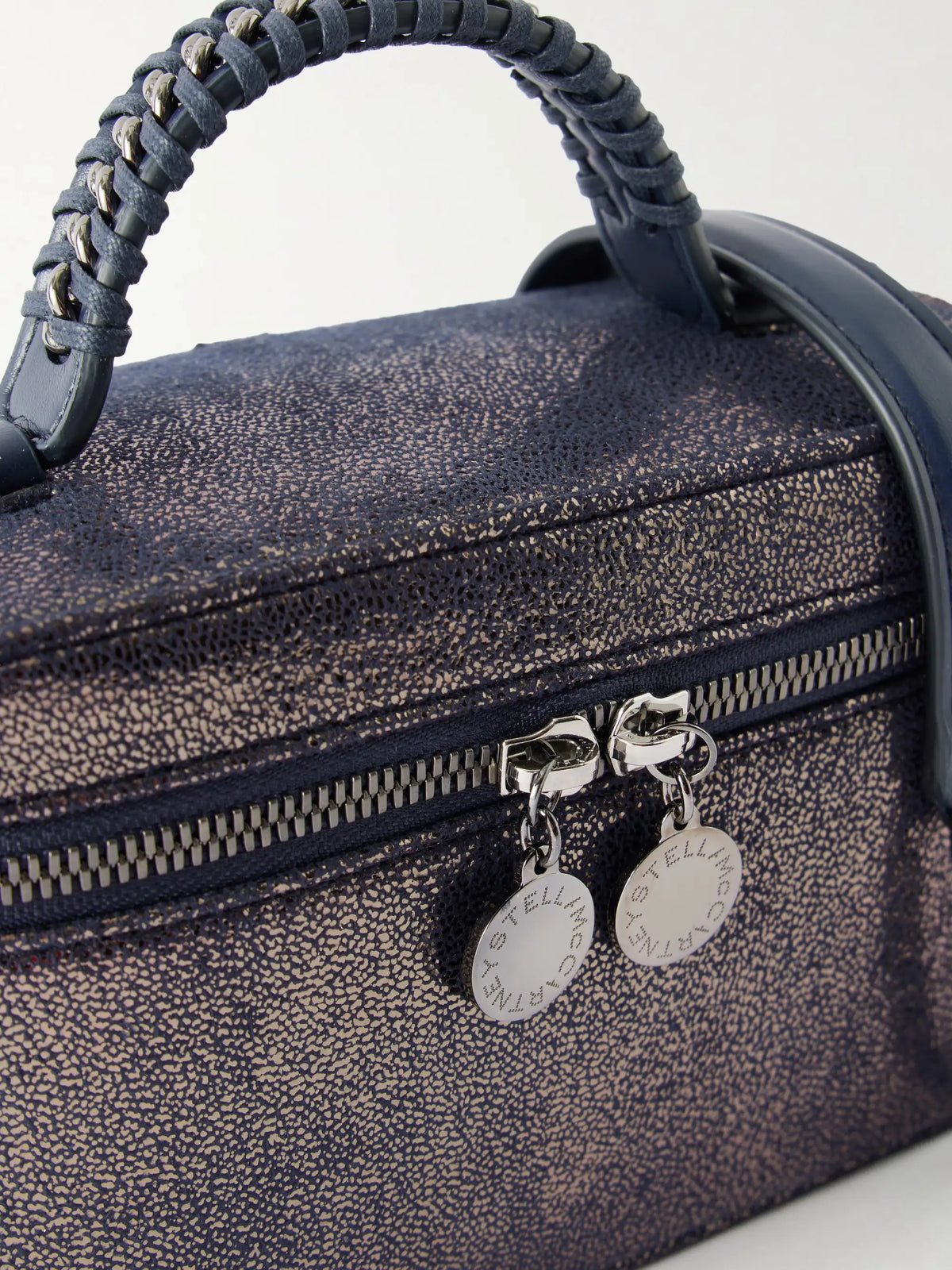 Falabella Vanity Metallic Vegetarian Suede Shoulder Bag