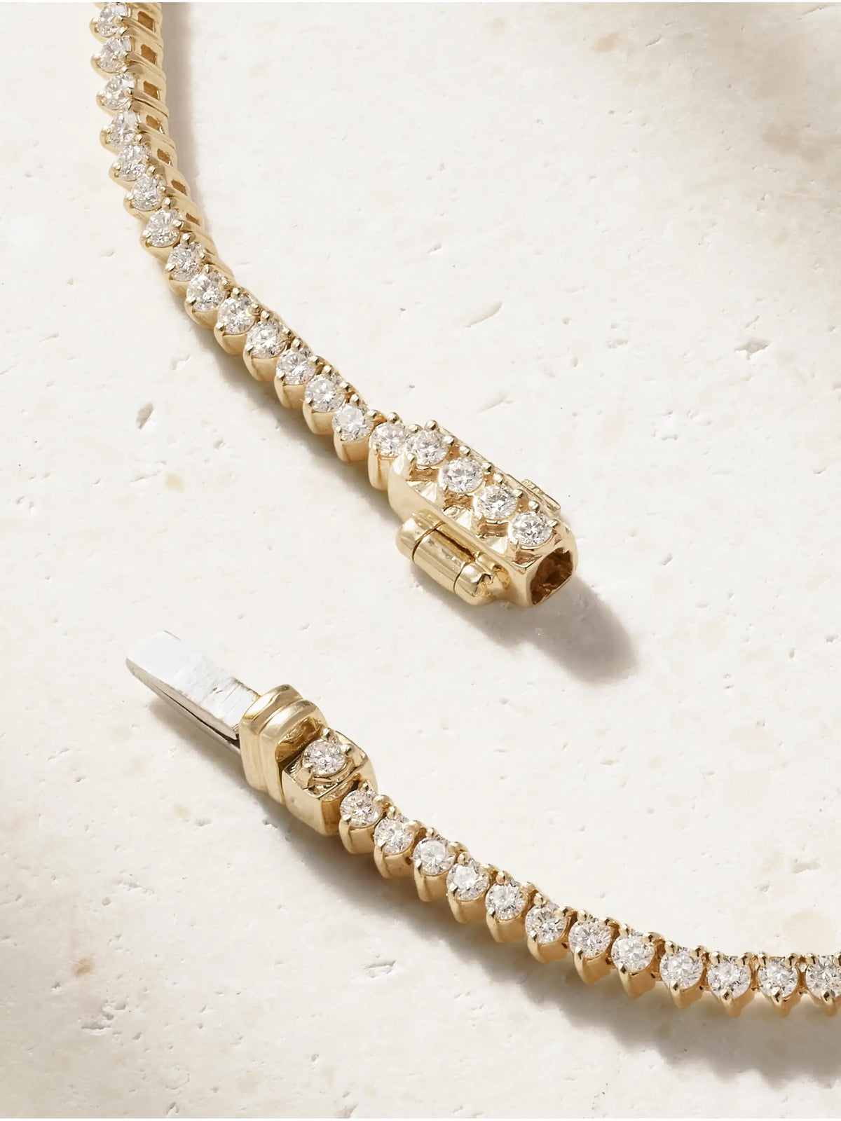 The Essential Dainty 14-karat Gold Diamond Tennis Necklace