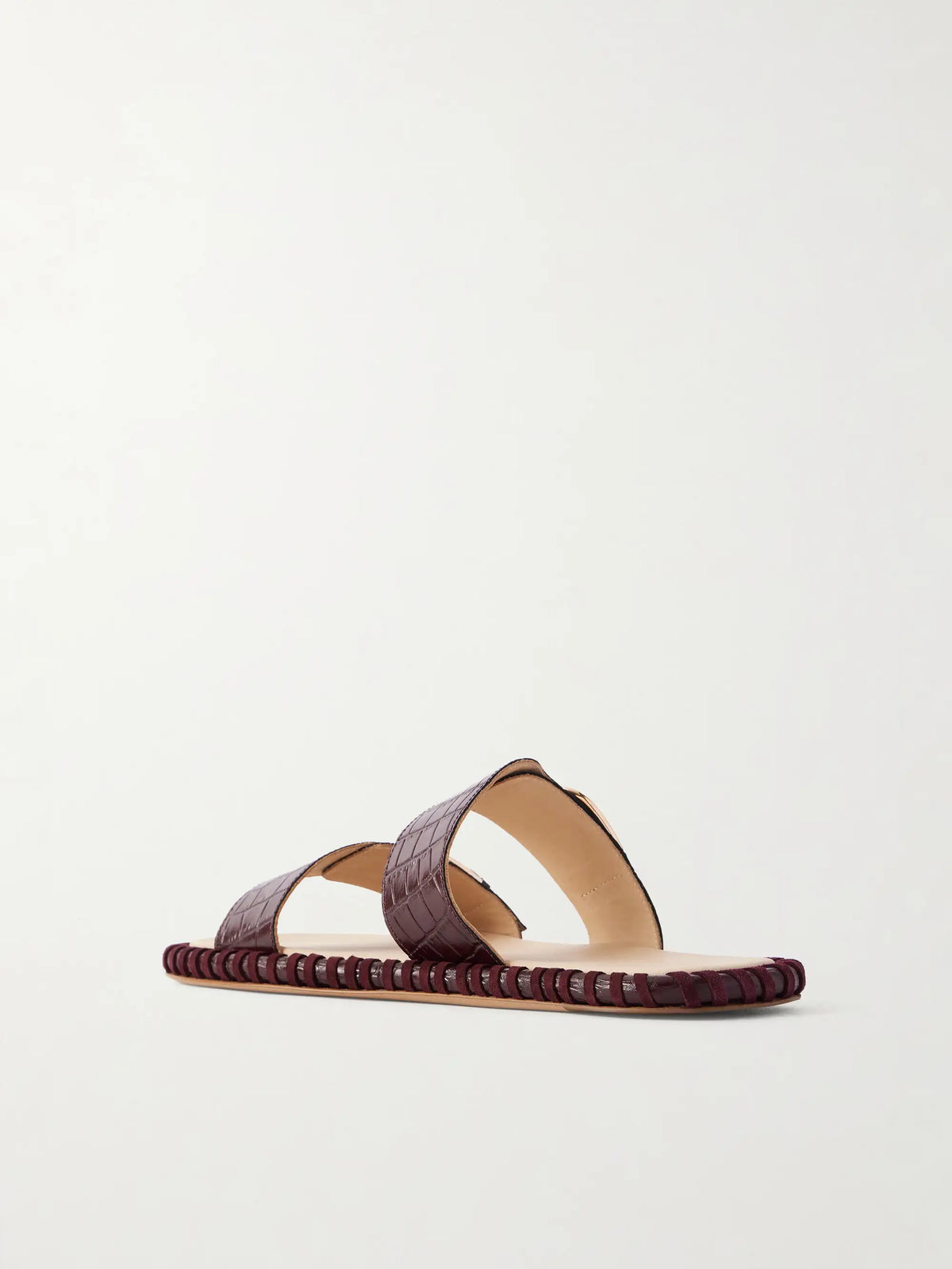 Sage Croc-effect Leather Flats