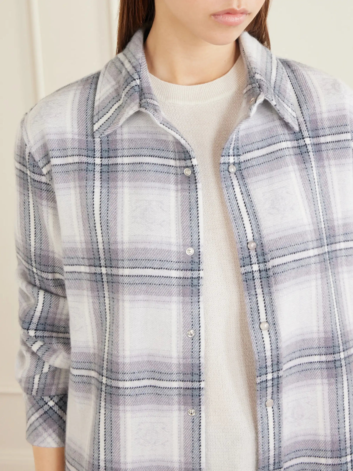 Cloud Light Tartan Cashmere Shirt