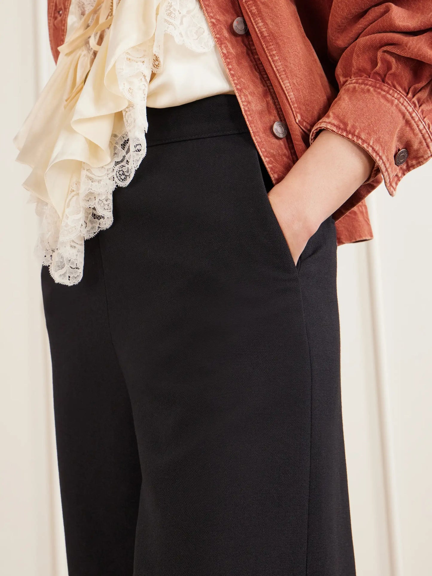 Wide-leg Wool Crepe Pants