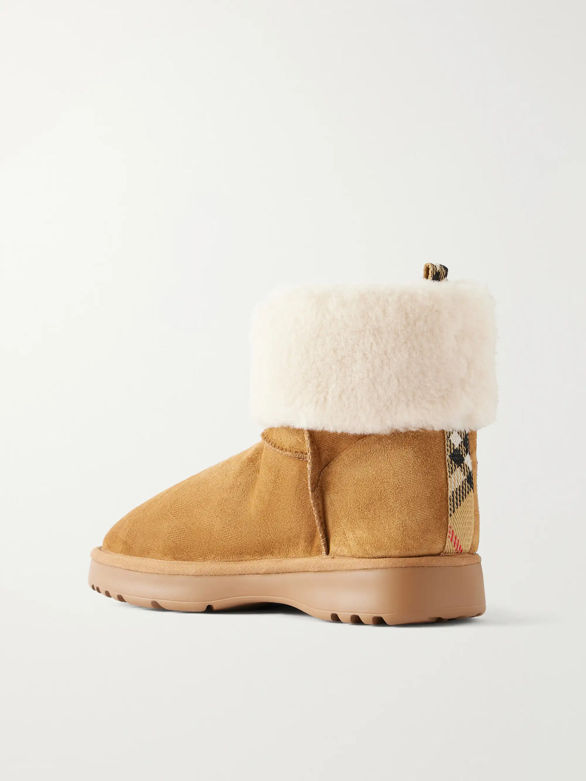 Burberry Shearling-trimmed Suede Ankle Boots