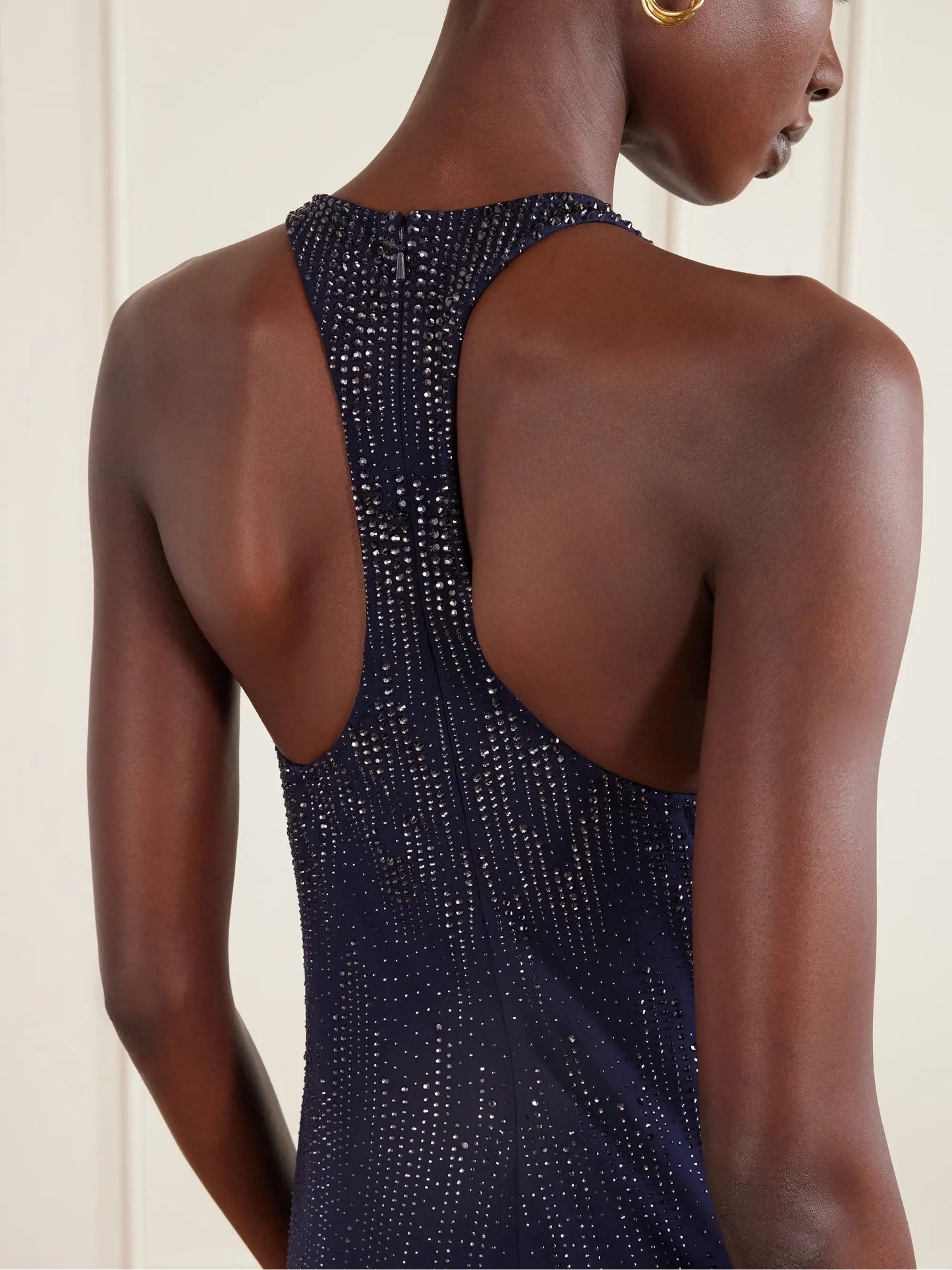 Claeton Crystal-embellished Crepe Halterneck Gown