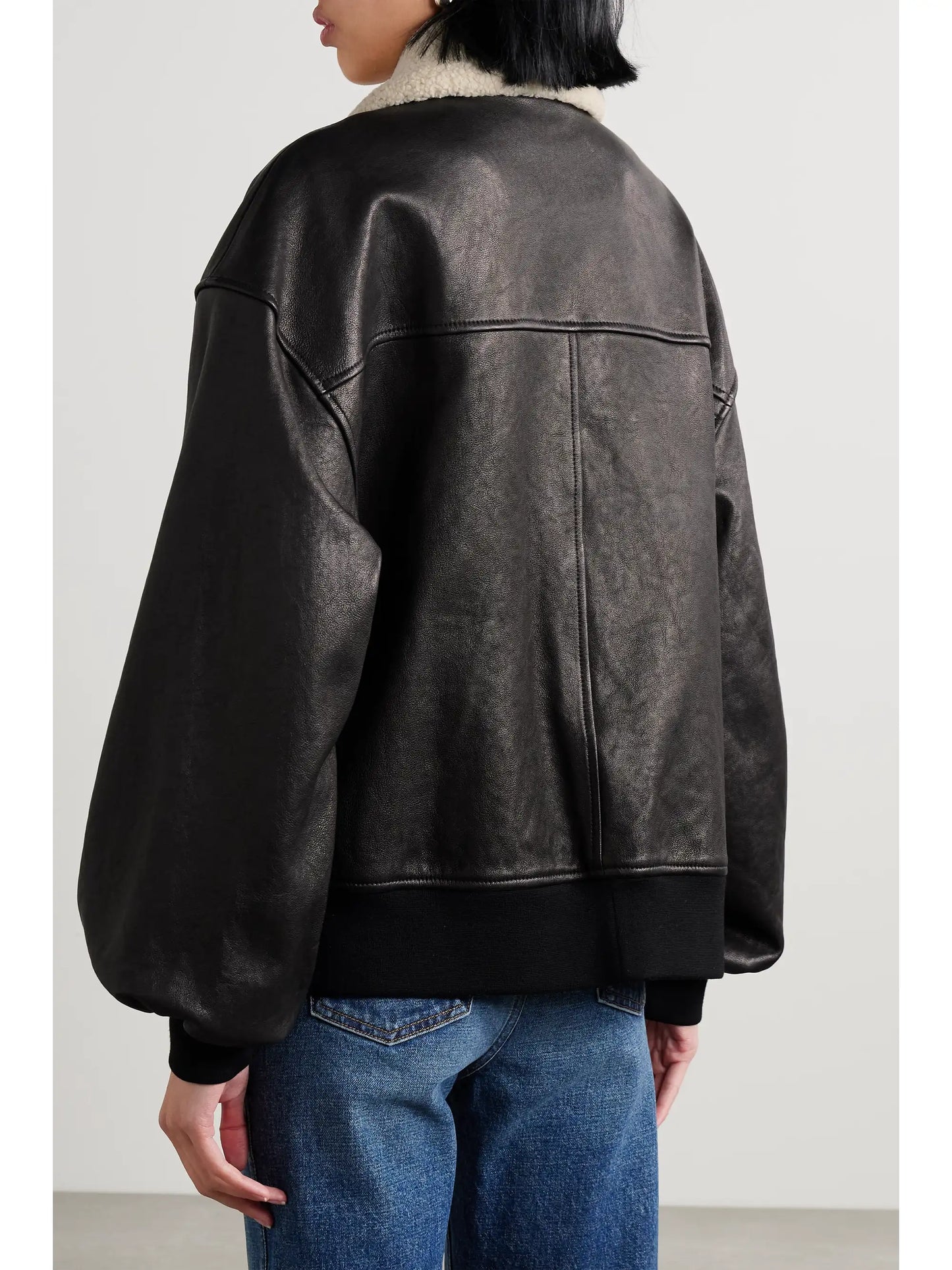 Shellar Shearling-trimmed Leather Jacket