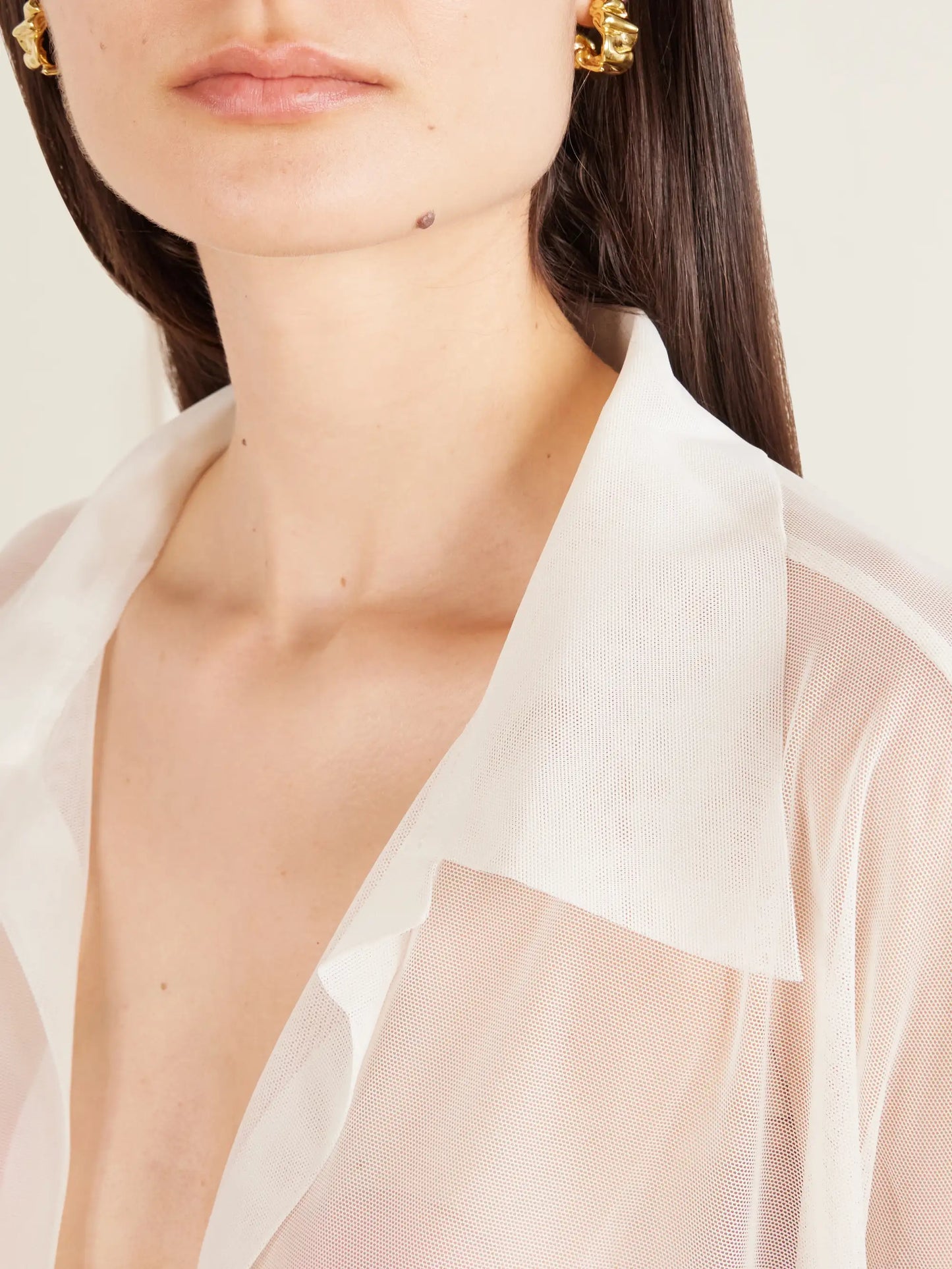 Oversized Boyfriend Mesh Bodysuit
