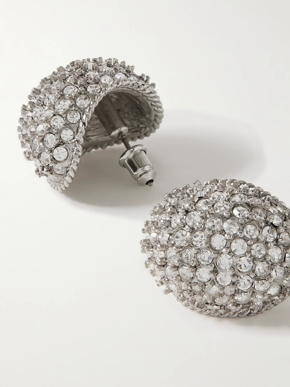 Tinsel Rhodium-plated Crystal Earrings
