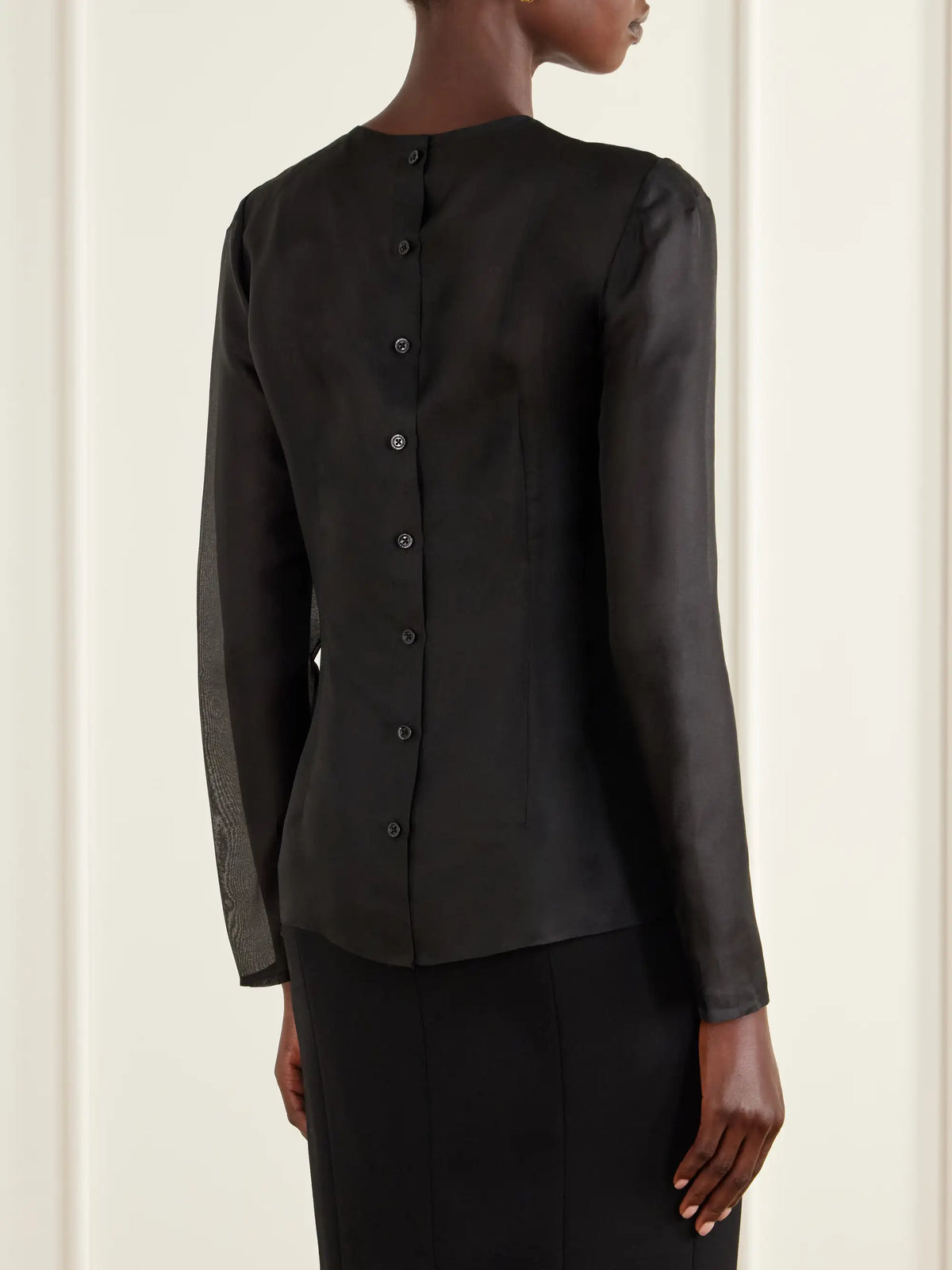 Carolina Herrera Sequin-embellished Embroidered Silk-organza Blouse