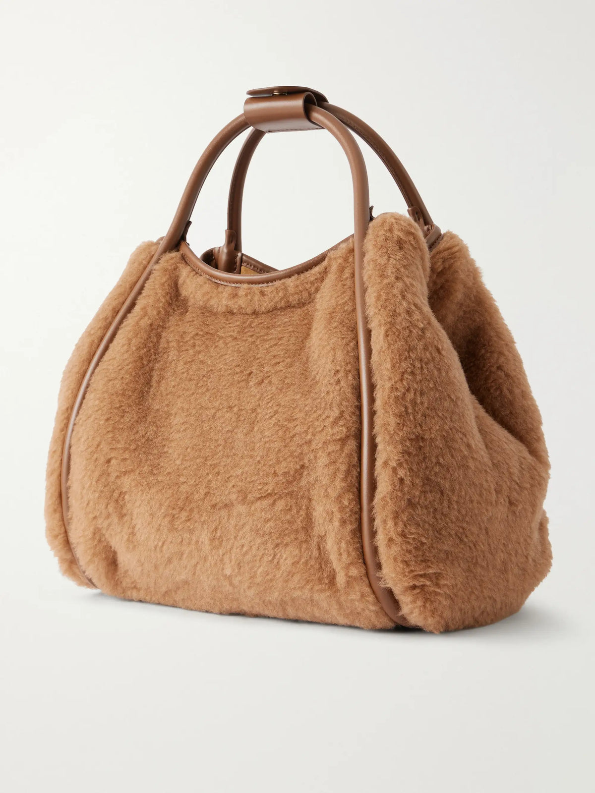 Max Mara Marine Leather-trimmed Camel-hair Tote
