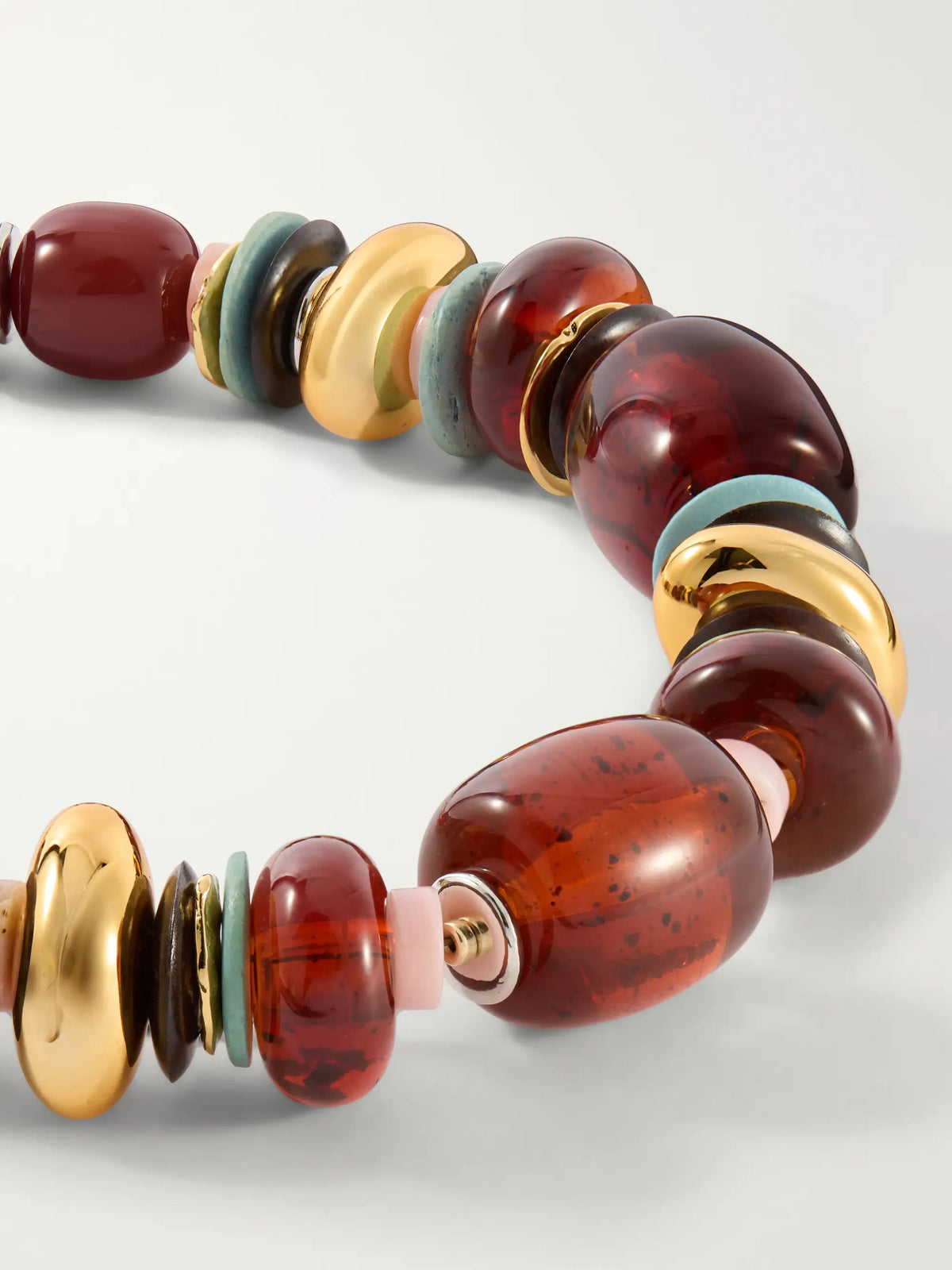 Lizzie Fortunato Carmine Gold-tone Beaded Necklace