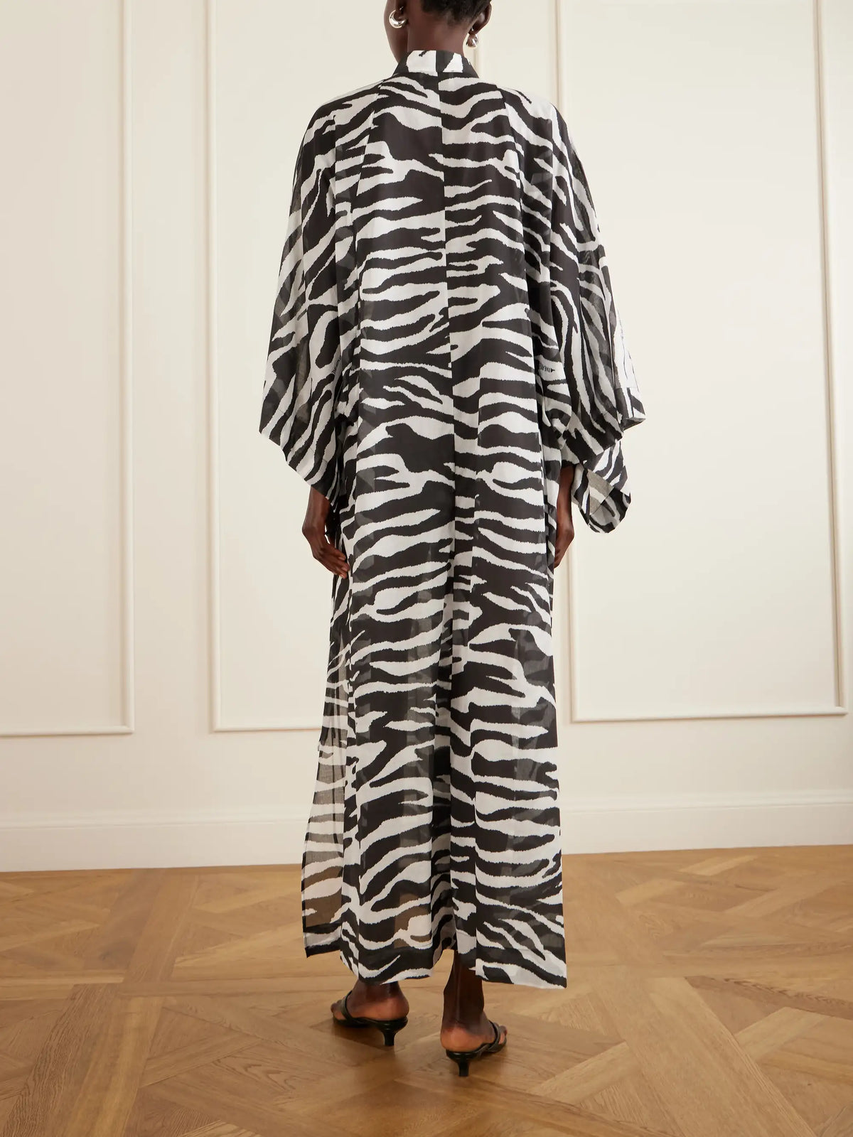 Zebra-print Cotton Kaftan