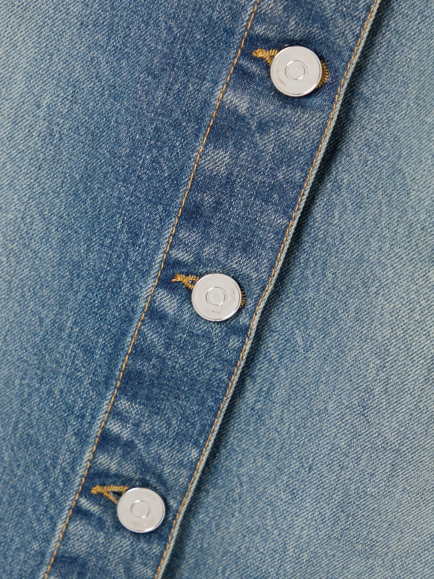 Layered Jersey-trimmed Denim Maxi Skirt