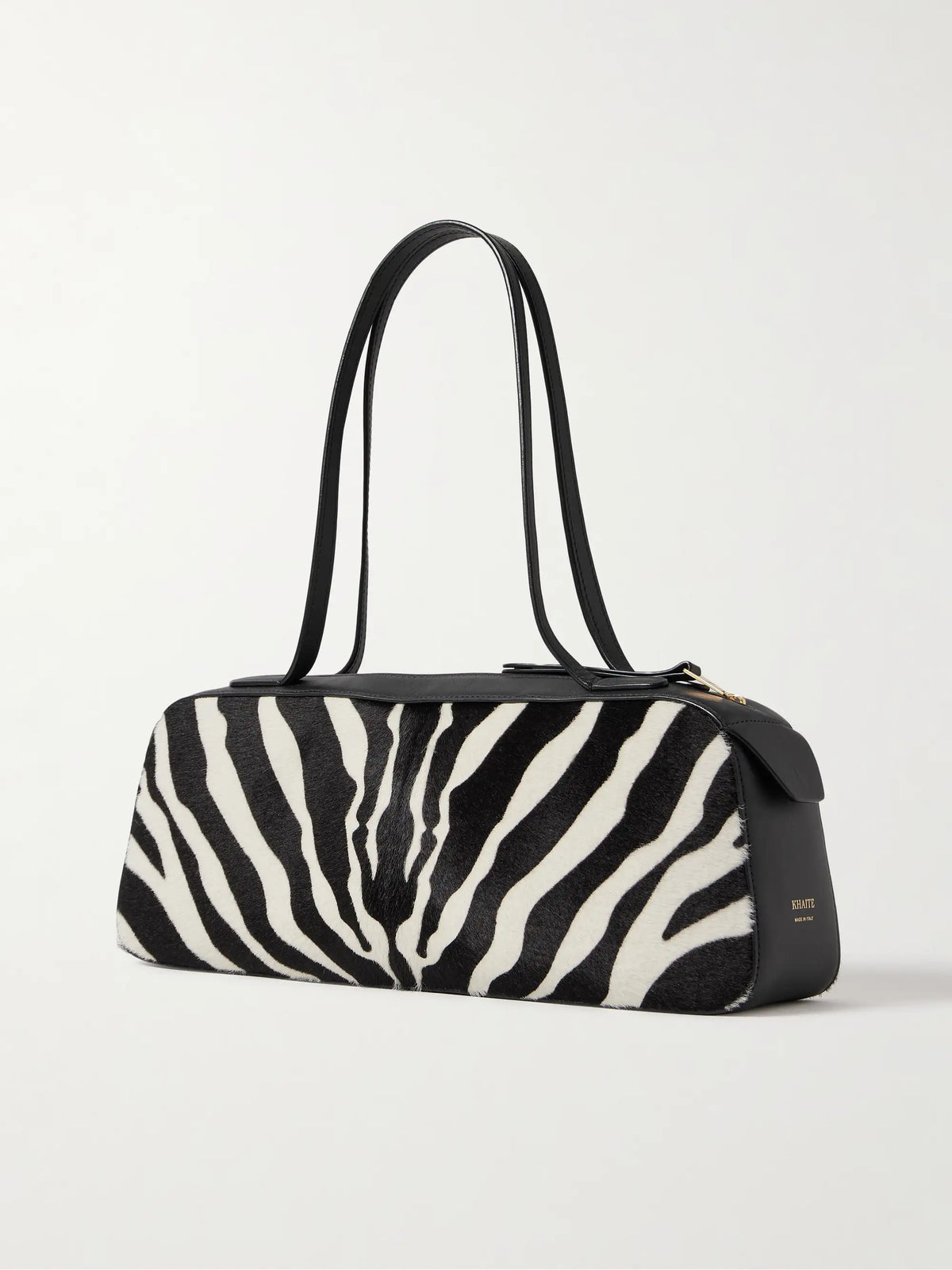 Simona Leather-trimmed Zebra-print Calf Hair Shoulder Bag