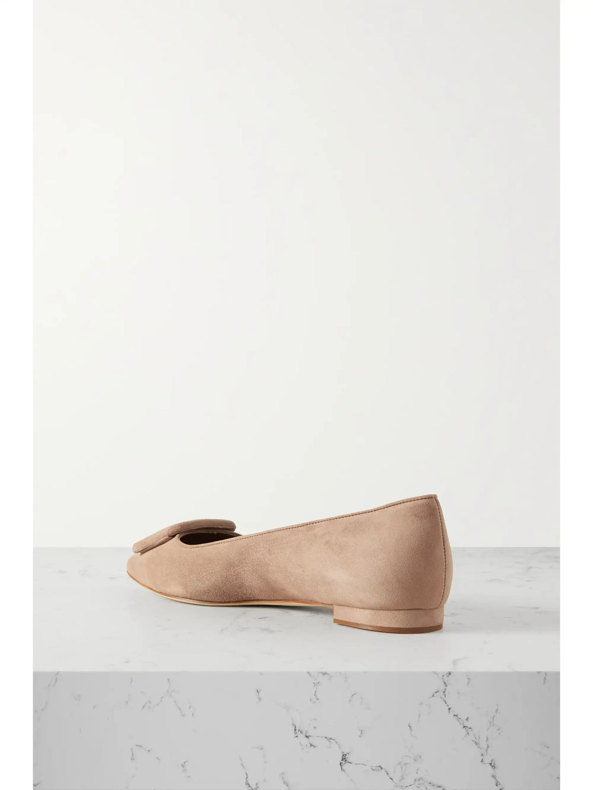 Maysale Buckled Suede Point-toe Flats