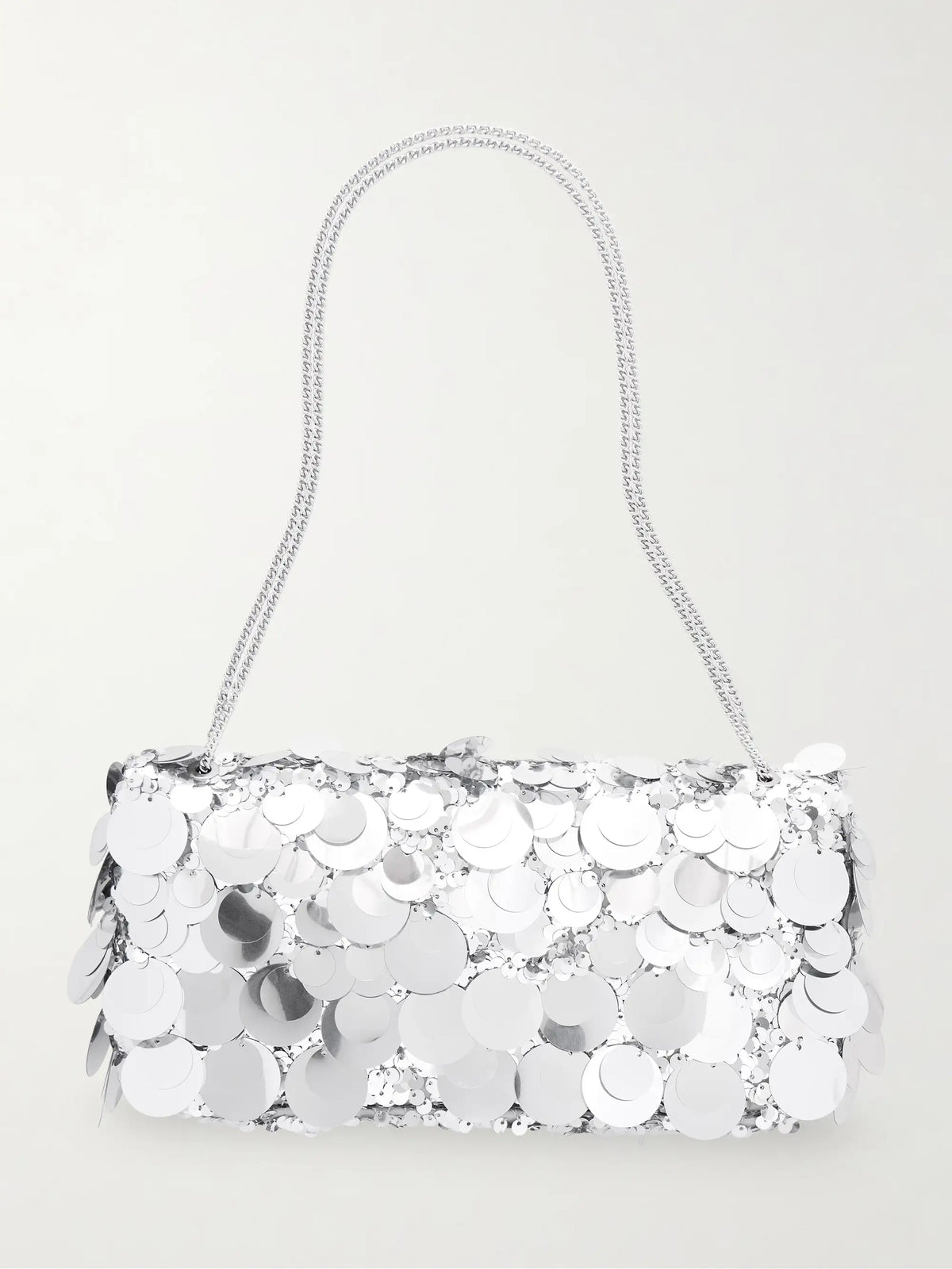 Sequined Metallic Leather Shoulder Bag