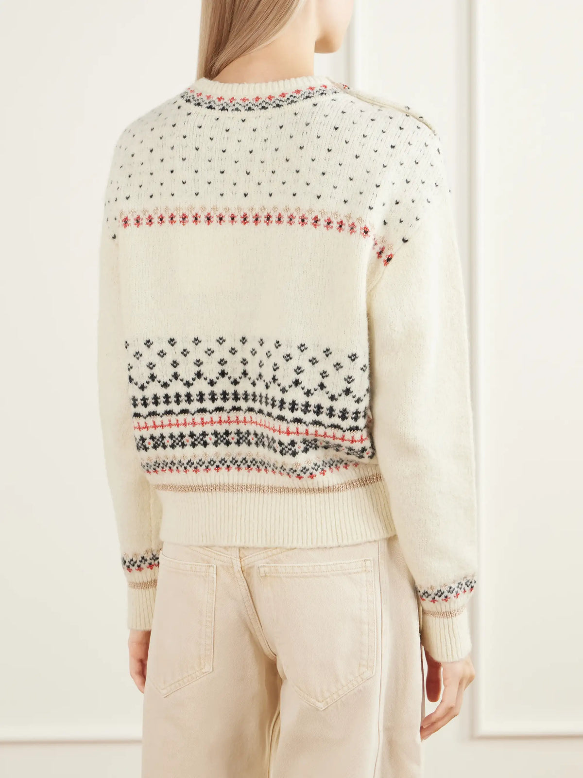 MARANT ÉTOILE Zury Fair Isle Rib-trimmed Knitted Sweater
