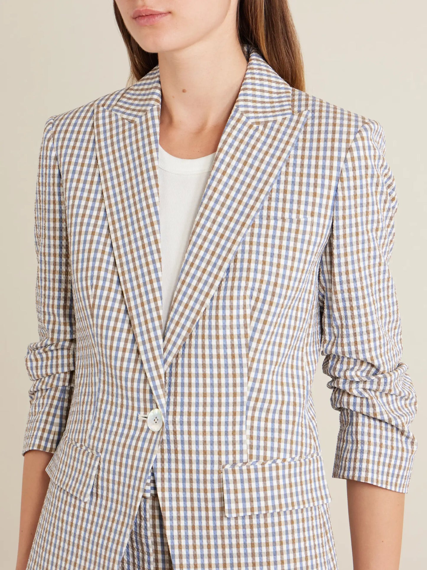 Clayton Dickie Checked Cotton-seersucker Jacket