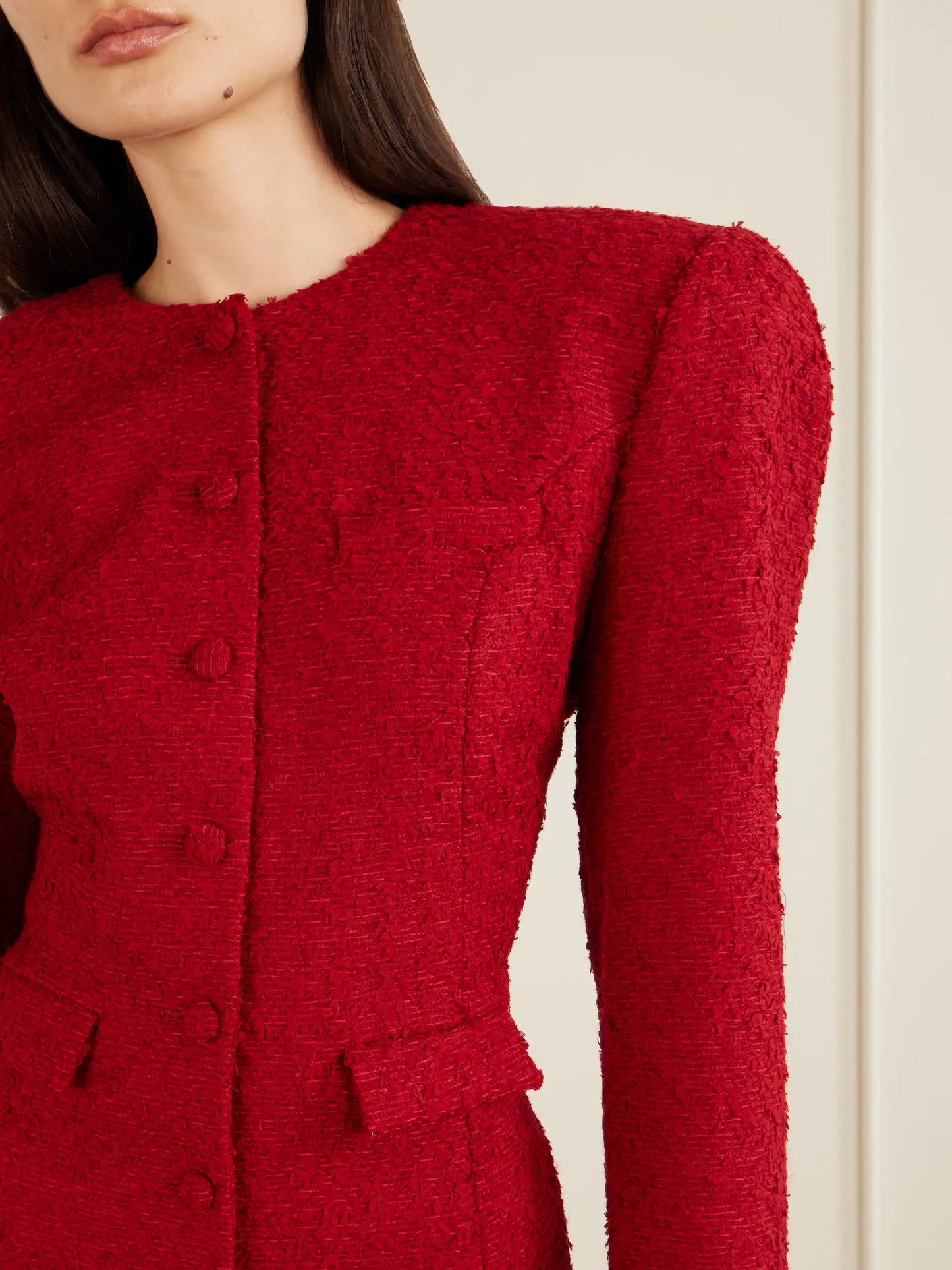 Padded Bouclé Mini Dress