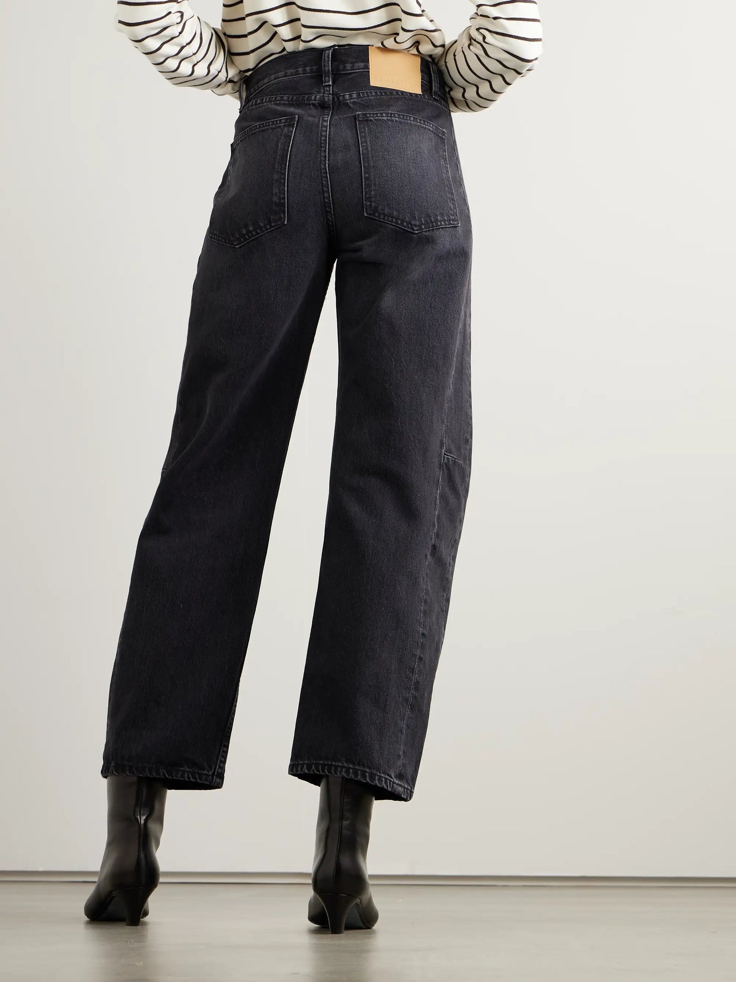 Slim Lasso Cropped Mid-rise Wide-leg Jeans