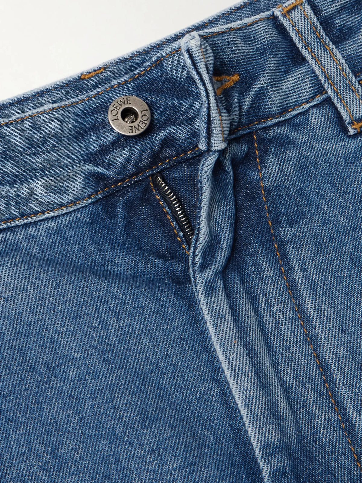 LOEWE Anagram Embroidered High-rise Straight-leg Jeans