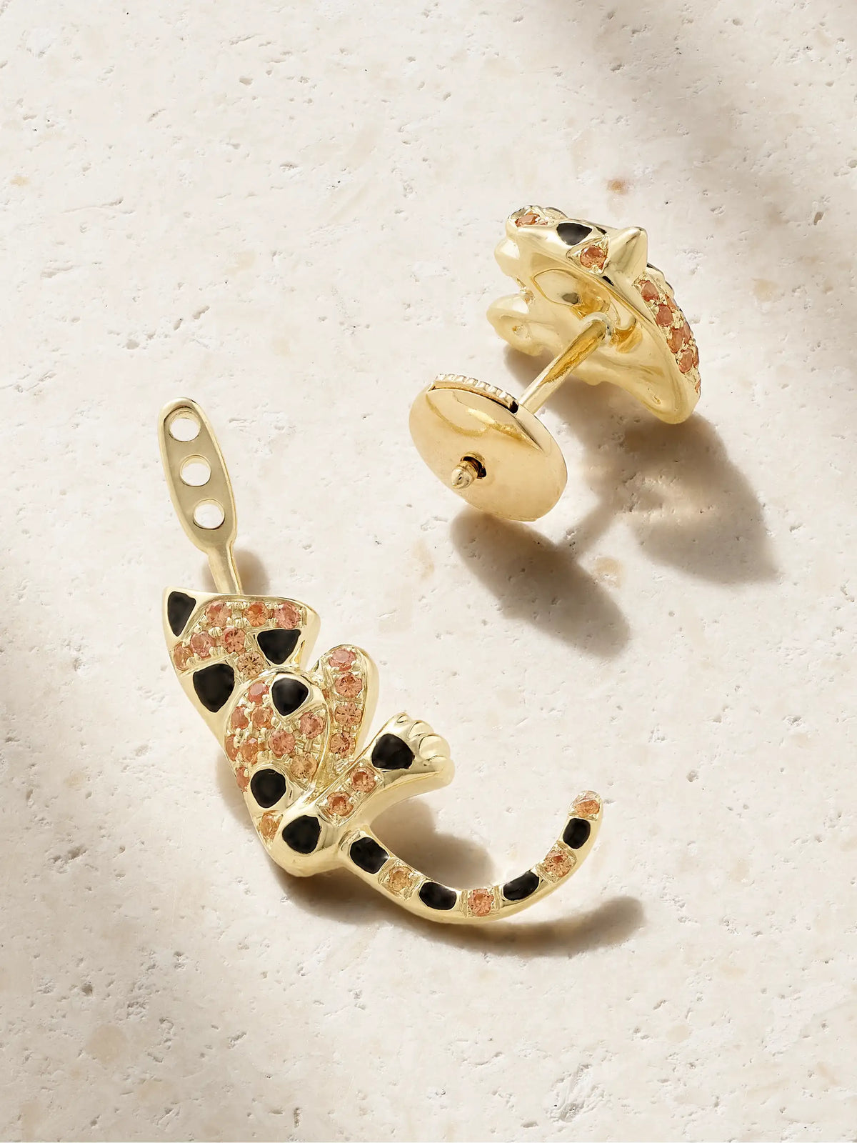 9-karat Gold And Enamel Multi-stone Single Earring