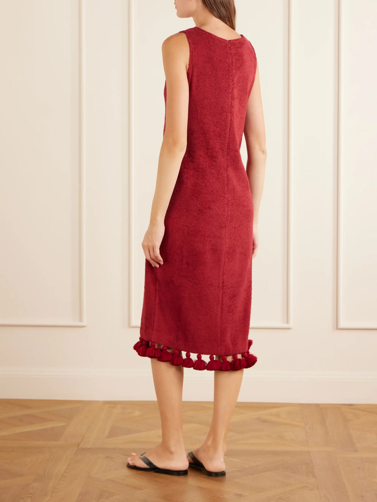 Aurelia Tasseled Cotton-terry Midi Dress