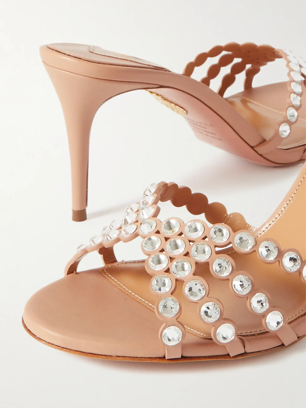 Tequila 75 Crystal-embellished Leather Mules