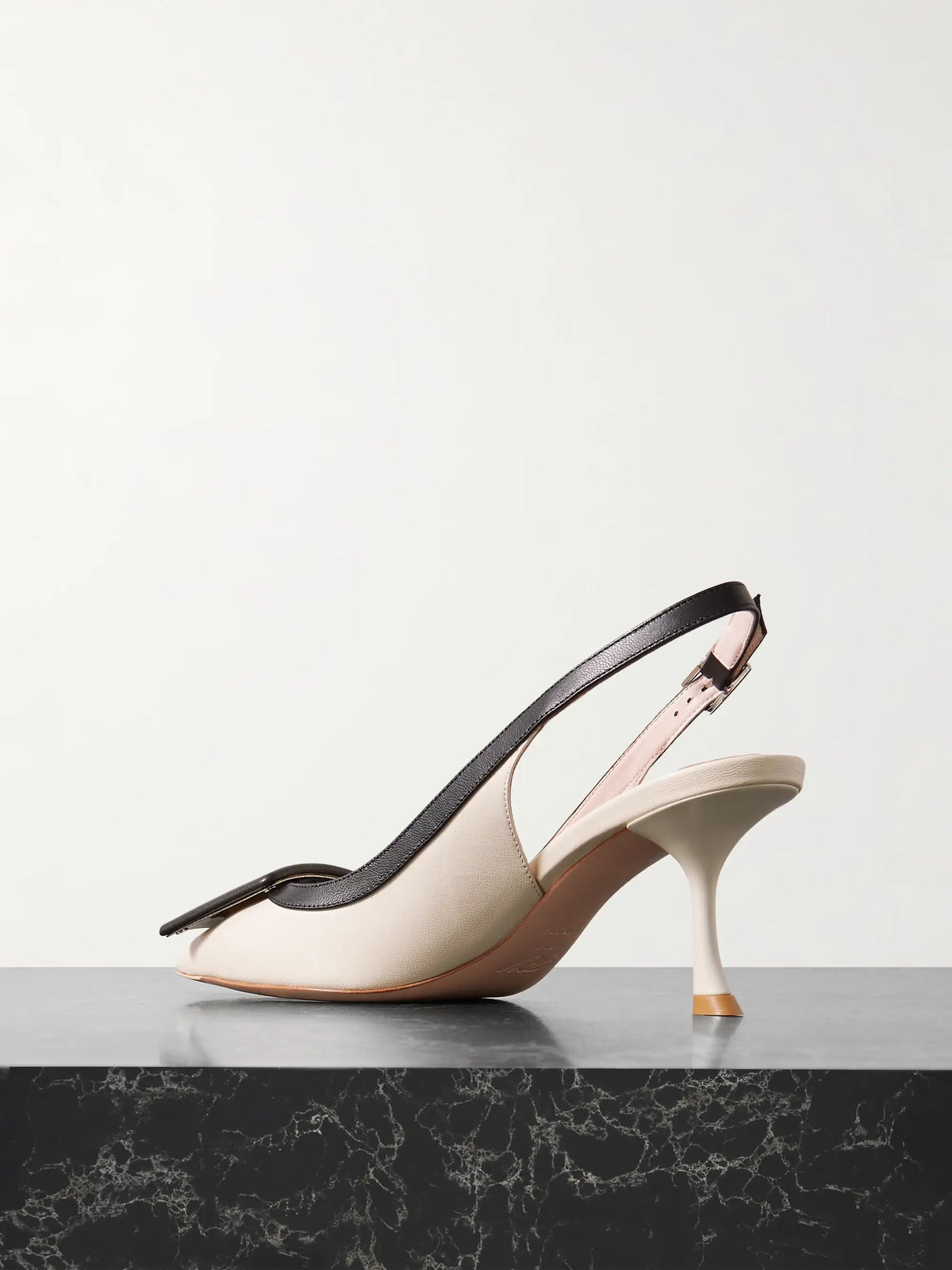 Viv In The City 65 Two-tone Leather Point-toe Slingback Pumps