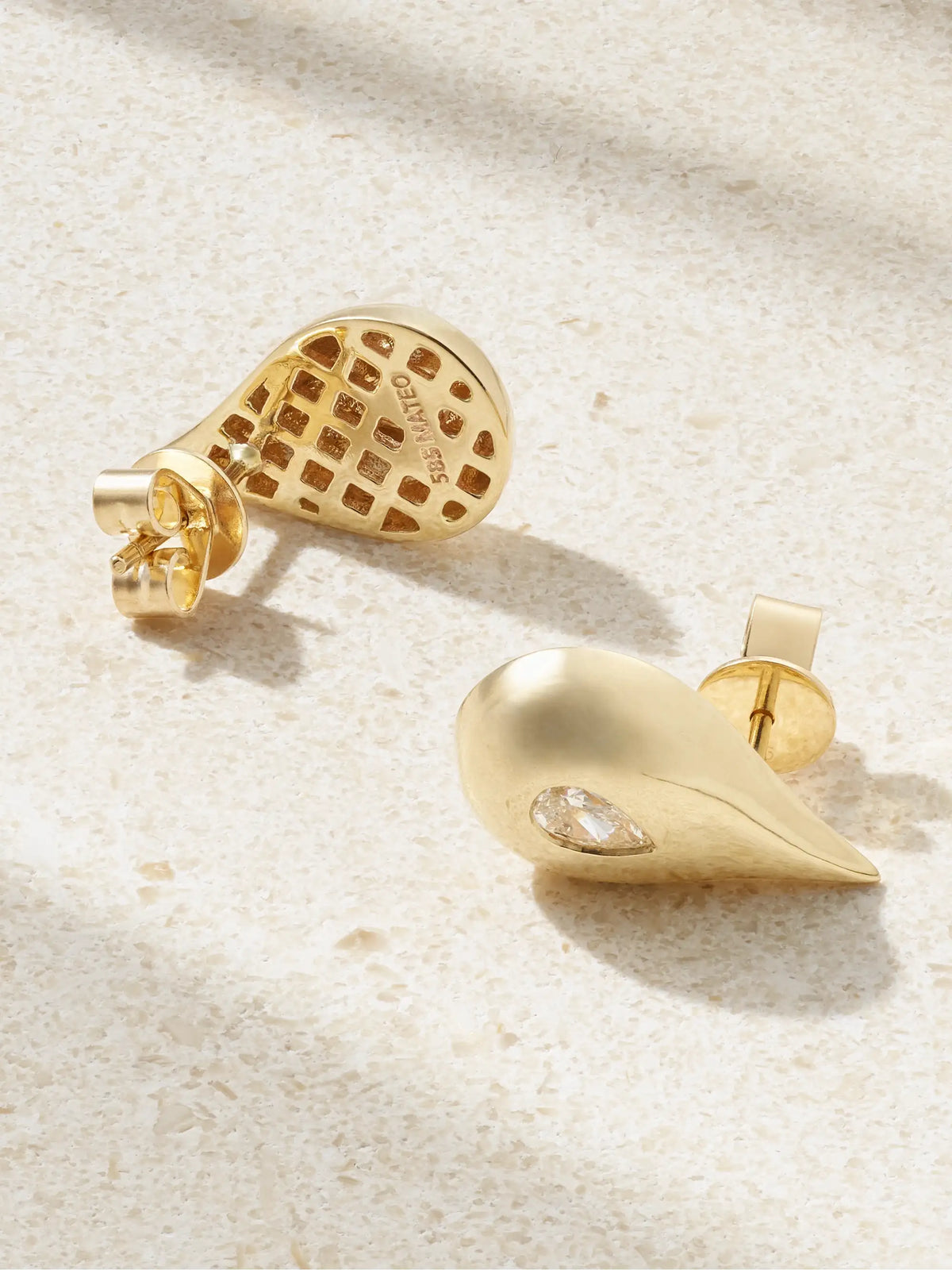 Water Droplet 14-karat Gold Diamond Earrings