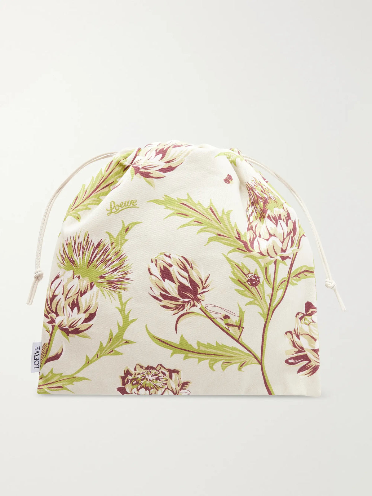 Floral-print Twill Drawstring Pouch