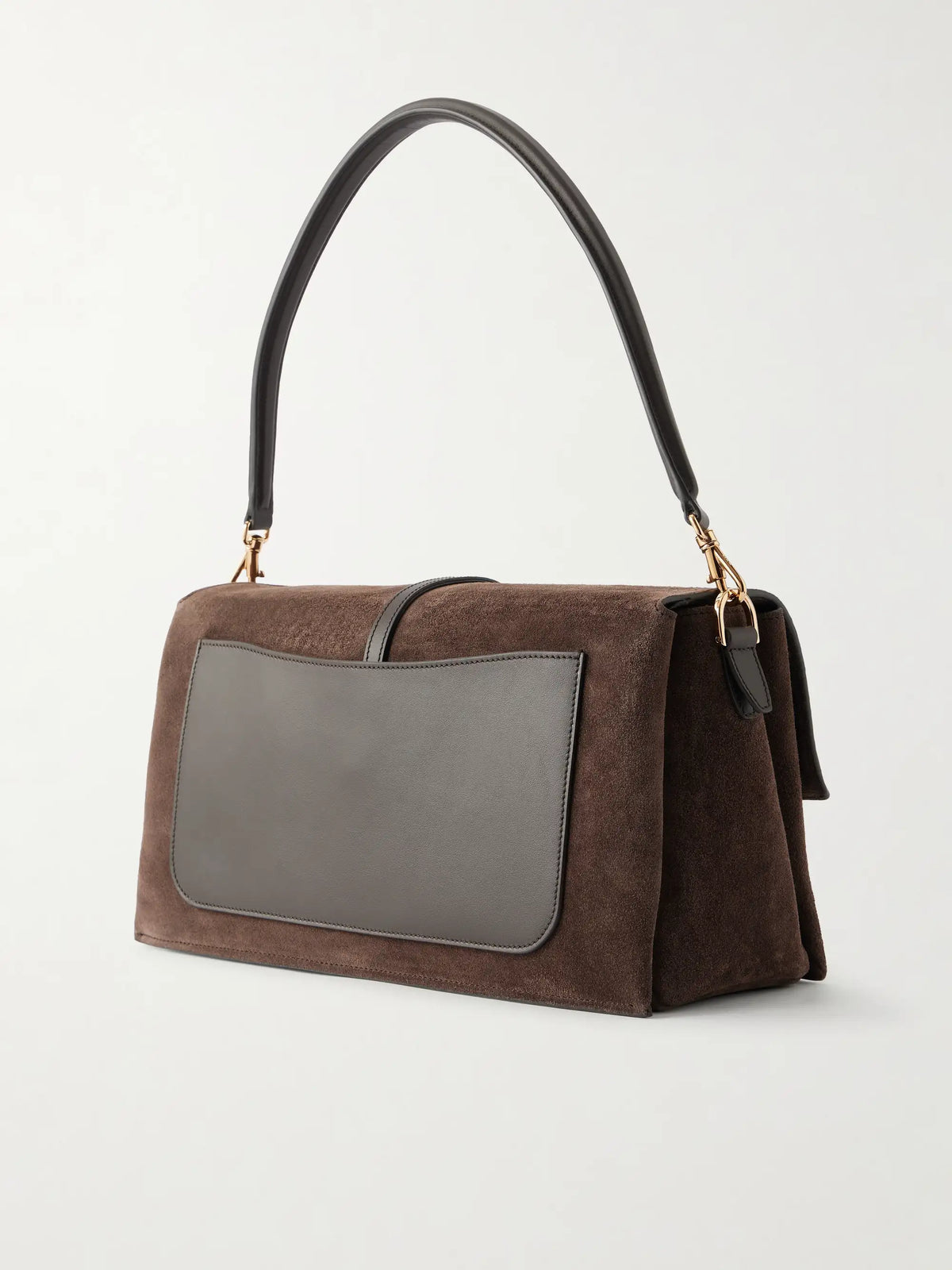 Tracollina Mosch Small Leather-trimmed Suede Shoulder Bag
