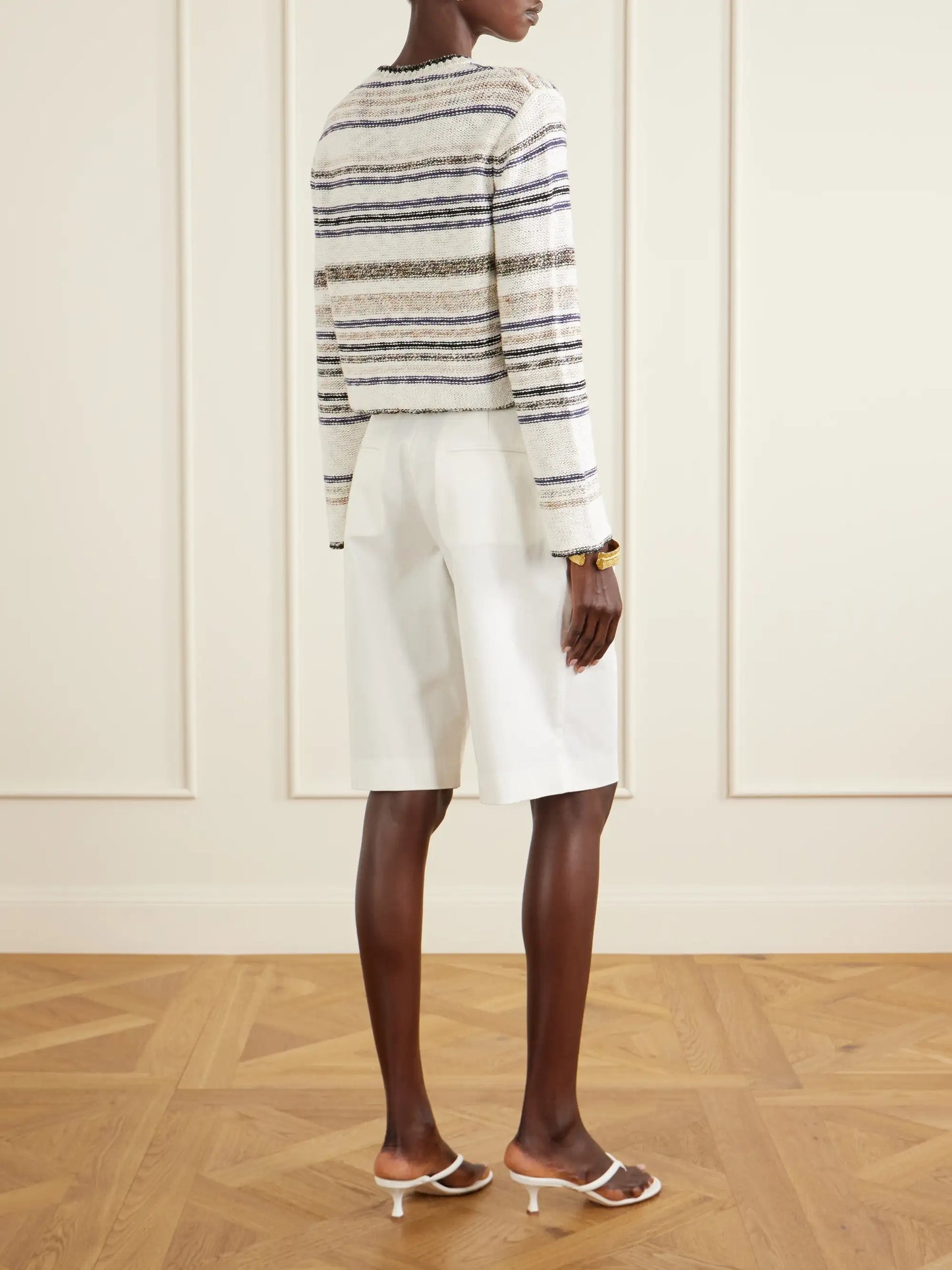 Striped Knitted Cotton-blend Sweater