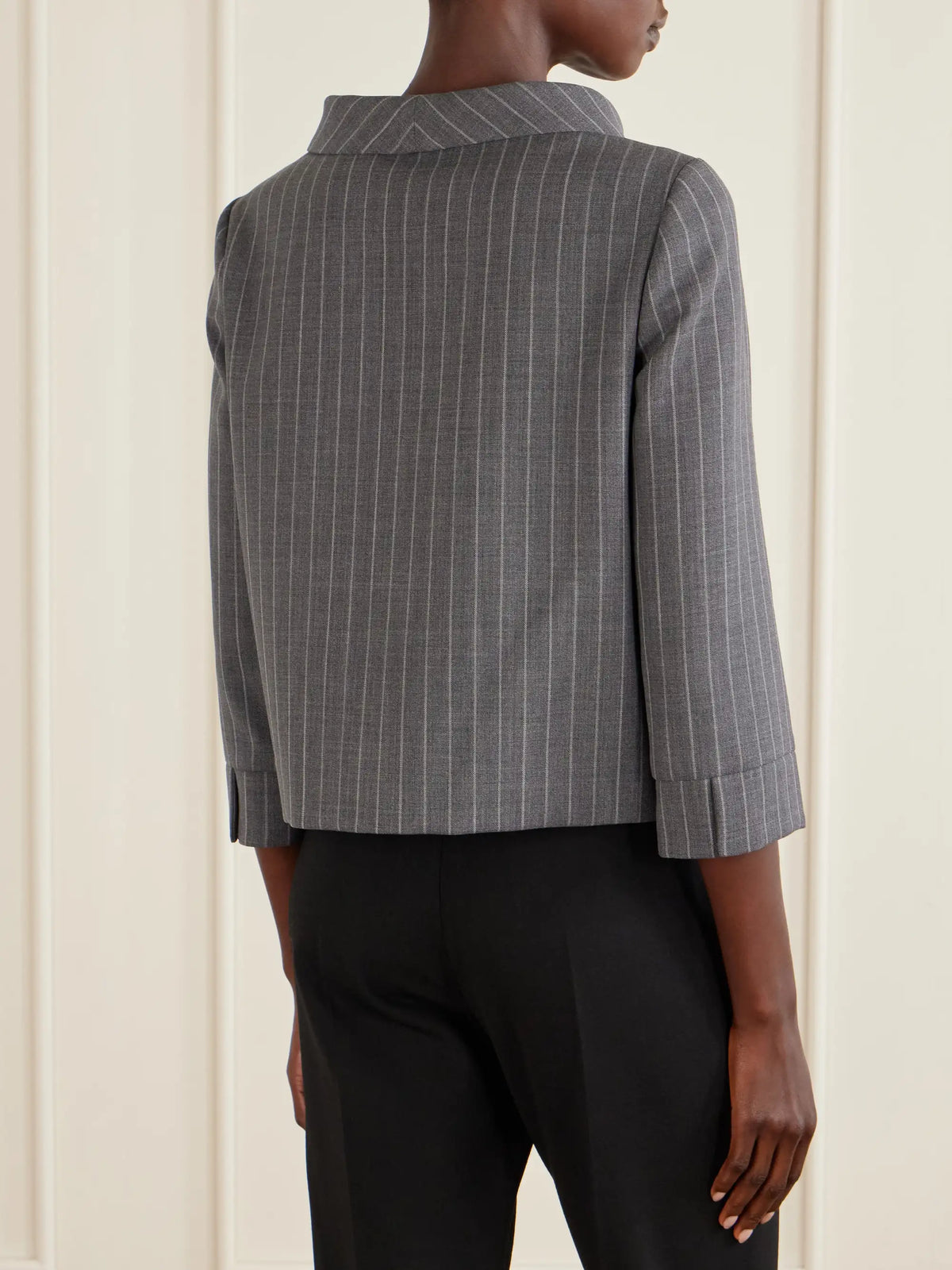 Striped Wool Grain De Poudre Jacket