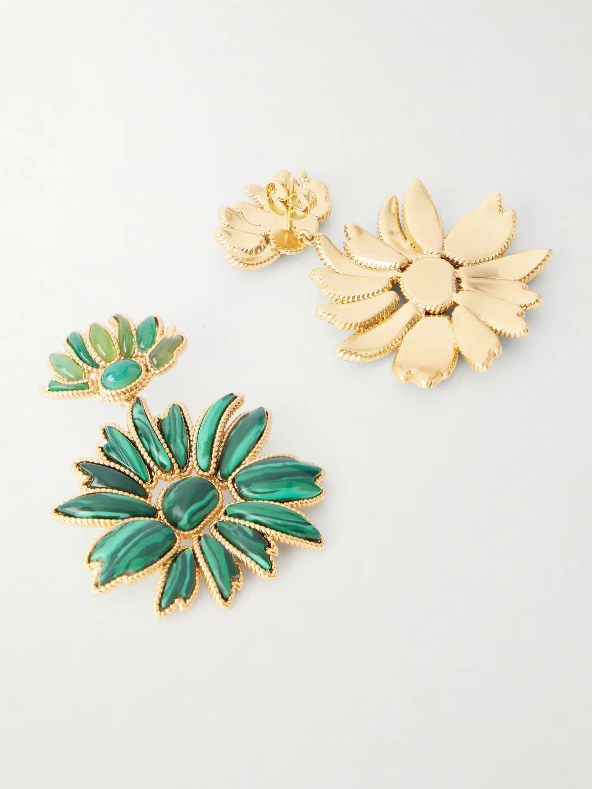 Zimmermann Botanica Dangles Gold-tone Malachite Earrings