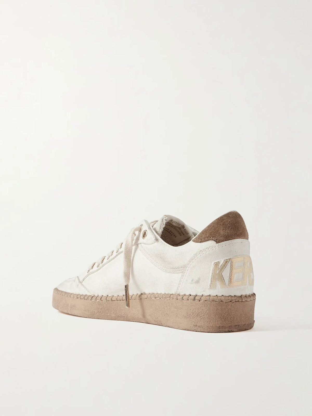 Ball Star Distressed Suede-trimmed Canvas Sneakers