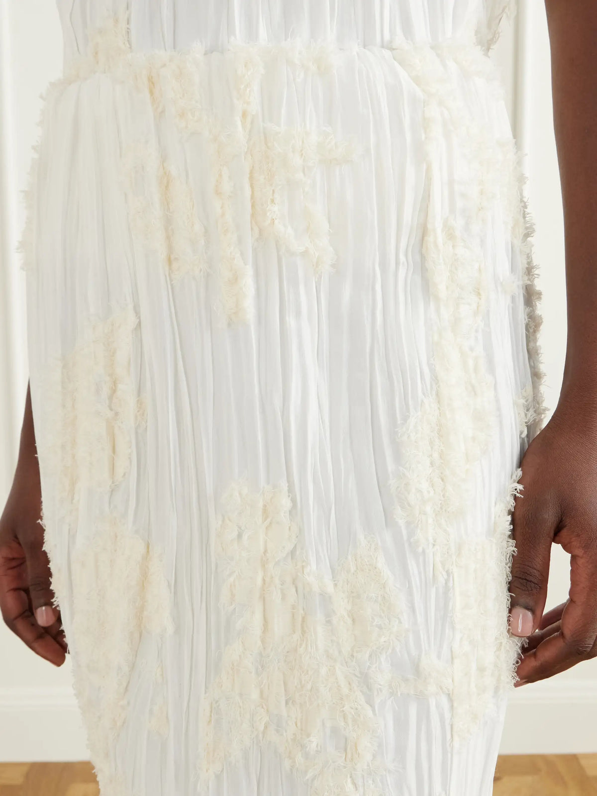 KALLMEYER Esse Embellished Pleated Voile Cotton And Silk-blend Midi Skirt